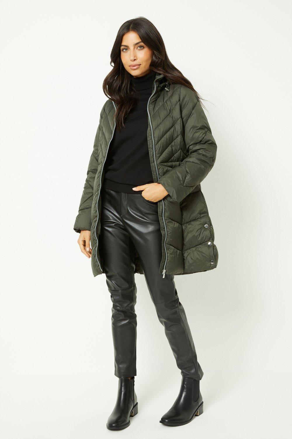 Womens Padded Packable Midi Jacket