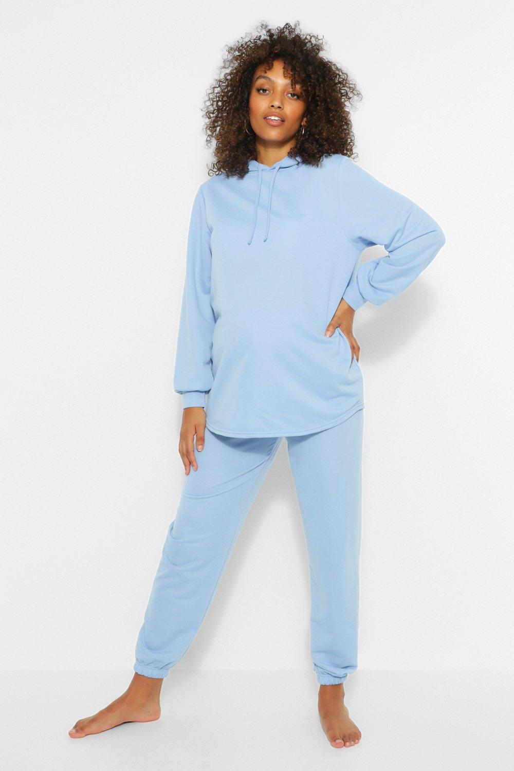 Womens Maternity Hoody And Jogger Loungewear Set - White - 14, White
