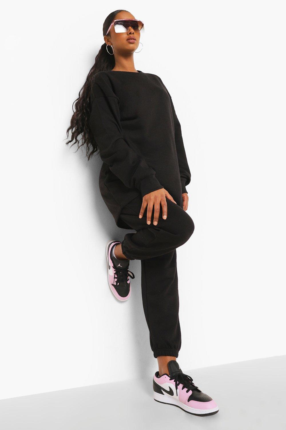 Womens Maternity Crew Neck Tracksuit - Black - 10, Black