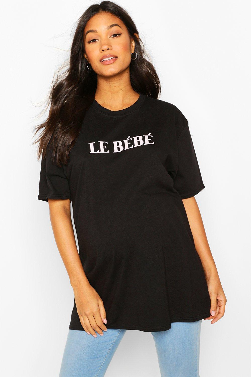 

Футболка с принтом «Le Bebe» для беременных, Black