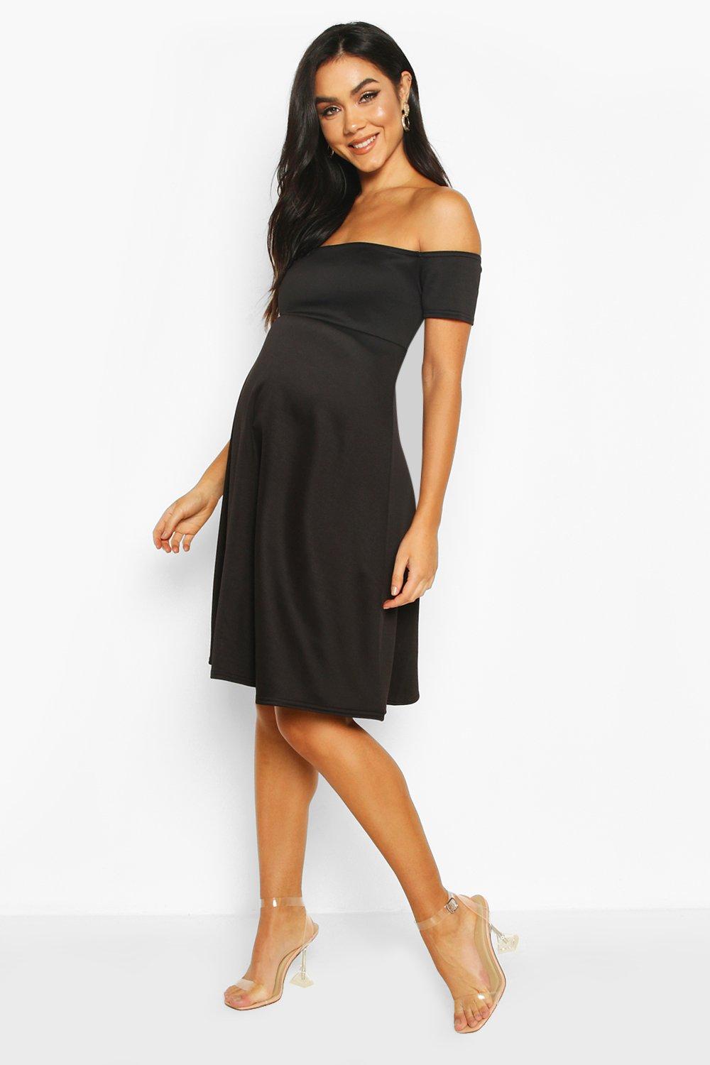 black maternity skater dress