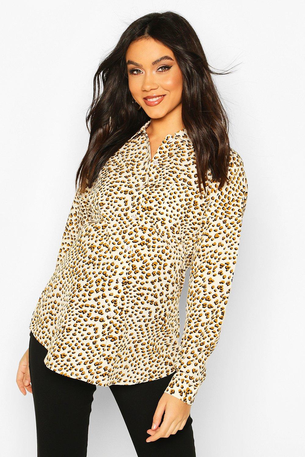 

Maternity Leopard Print Shirt, Cream