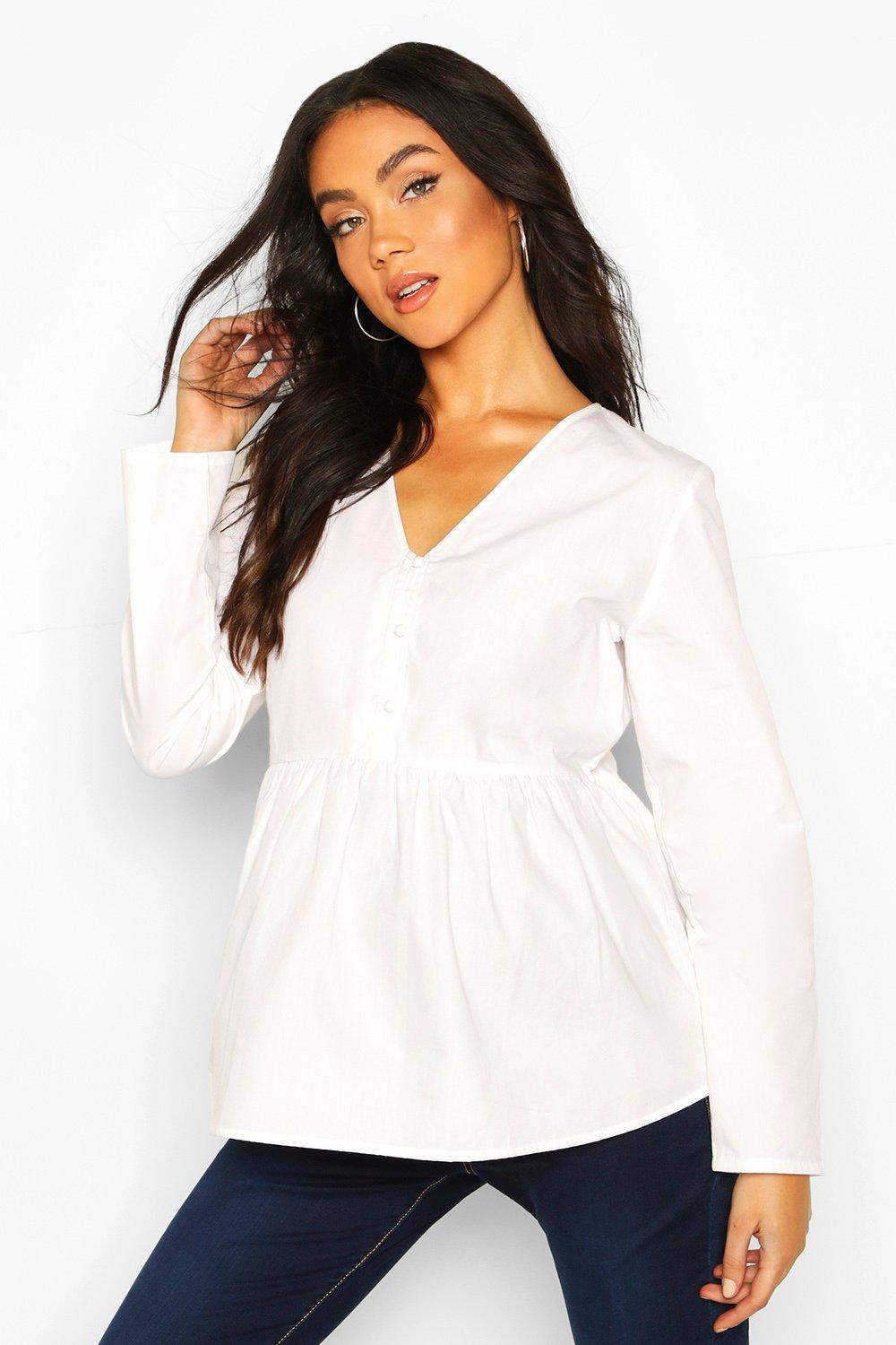 

Maternity Button Front SmockTop, Black