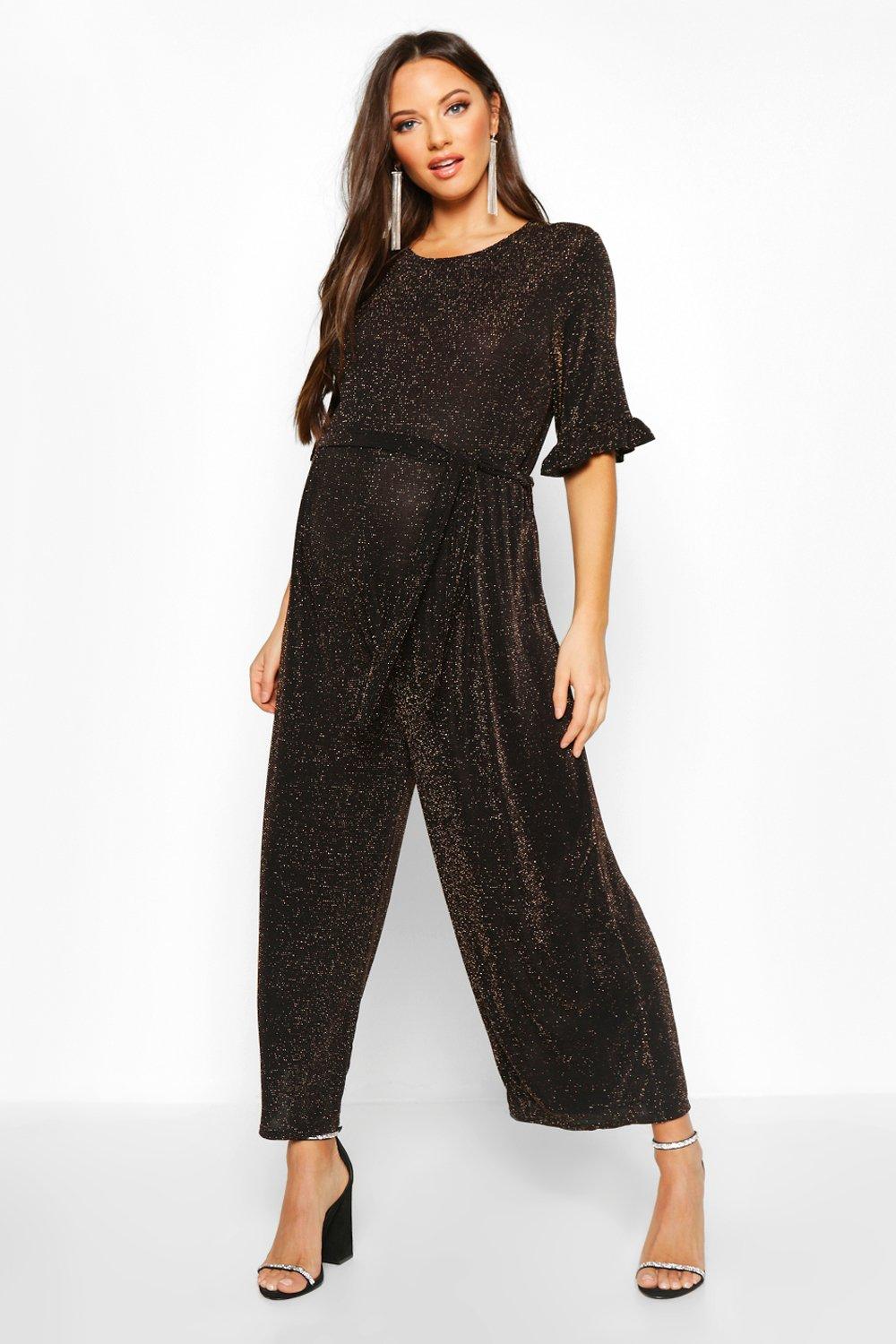 boohoo gold jumpsuit