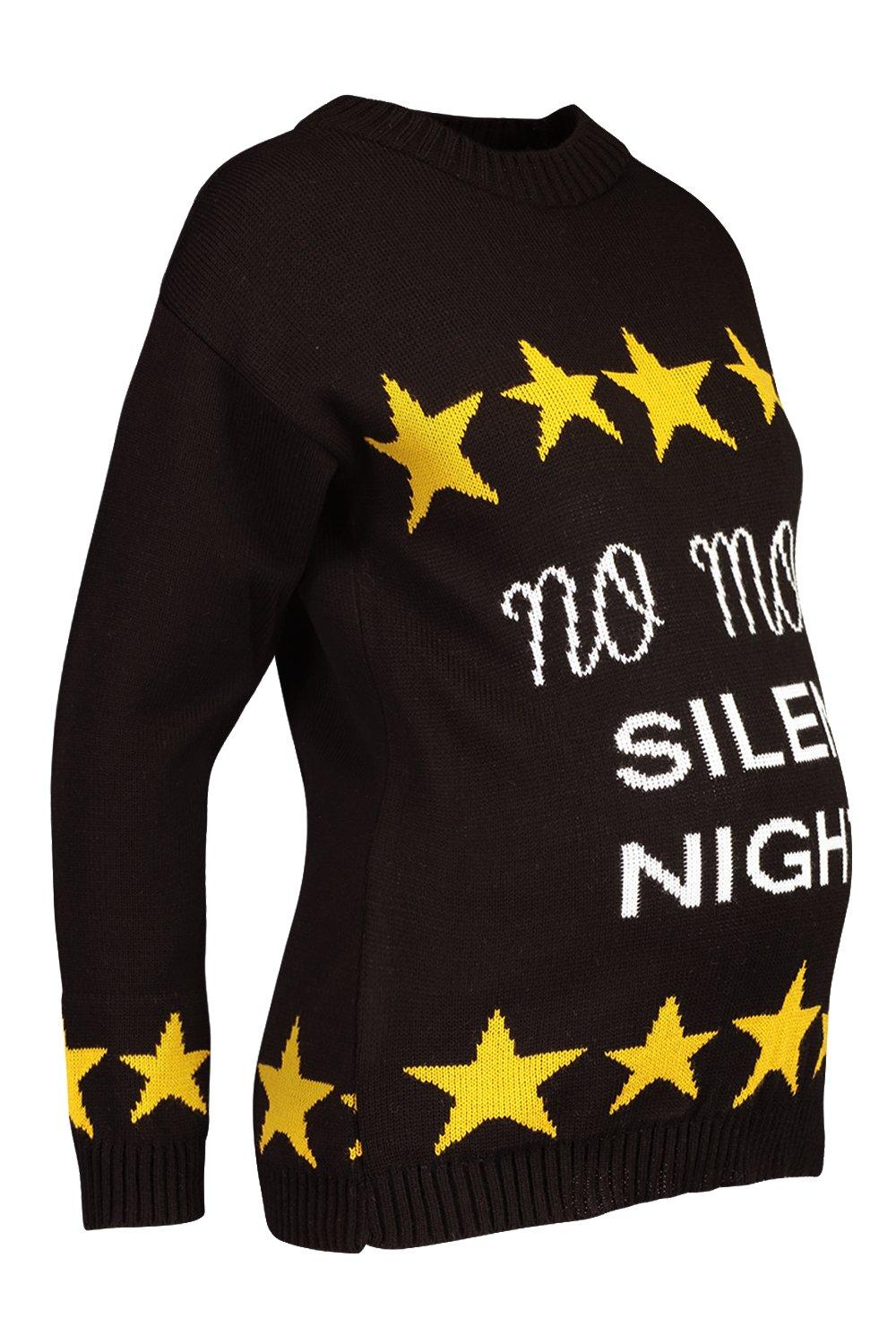 

Из коллекции для беременных — Рождественский свитер No More Silent Nights, Black