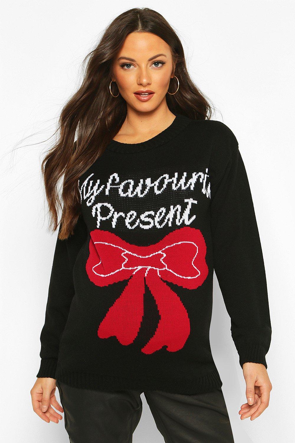 

Из коллекции для беременных — Рождествнский свитер My favourite Present, Black