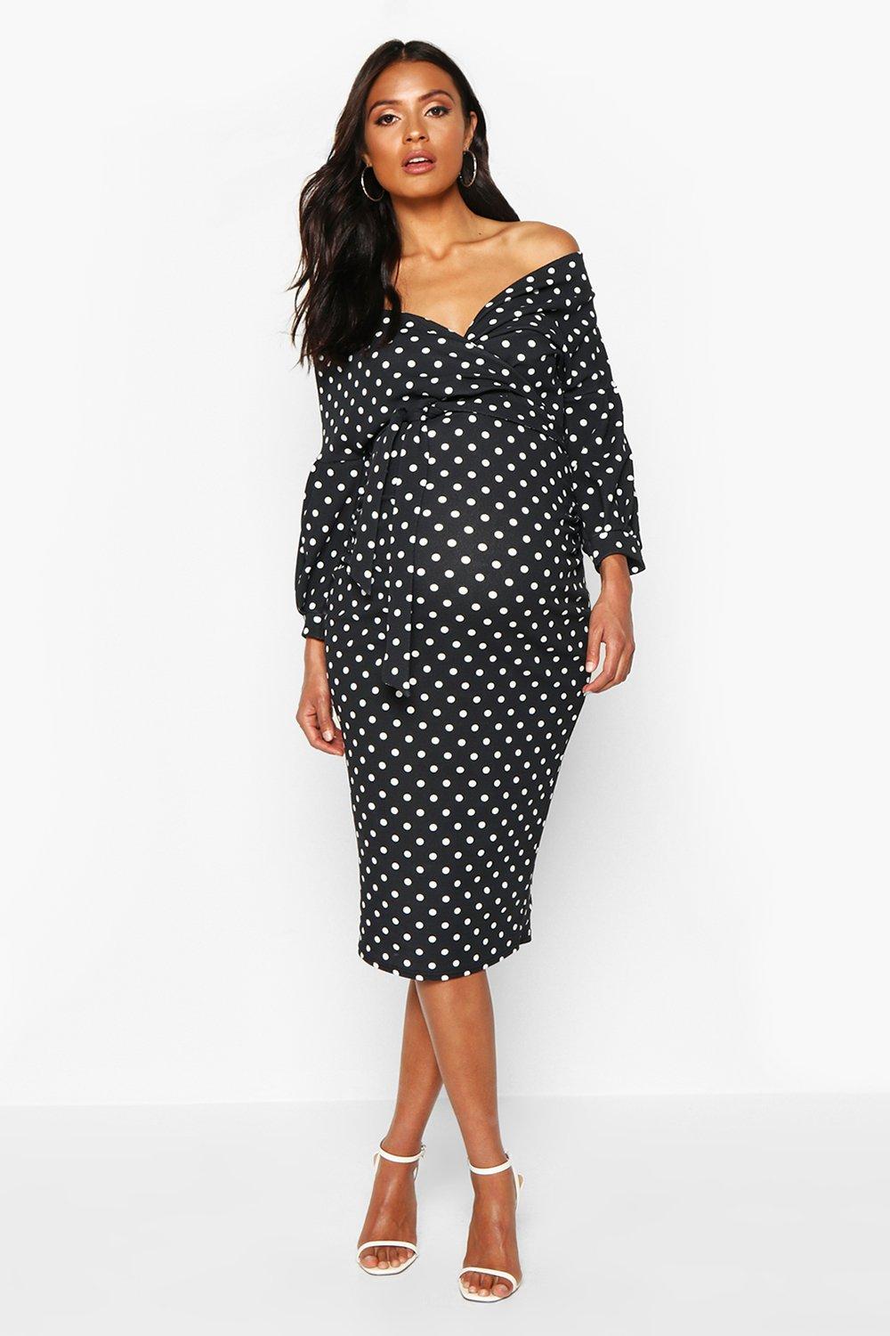 boohoo polka dot midi dress