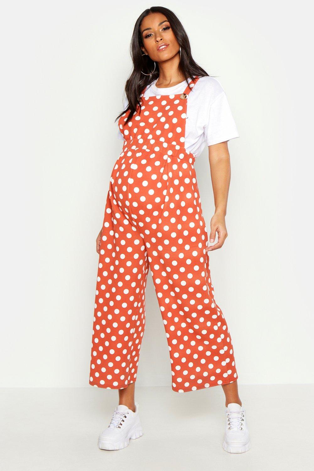 rust polka dot jumpsuit