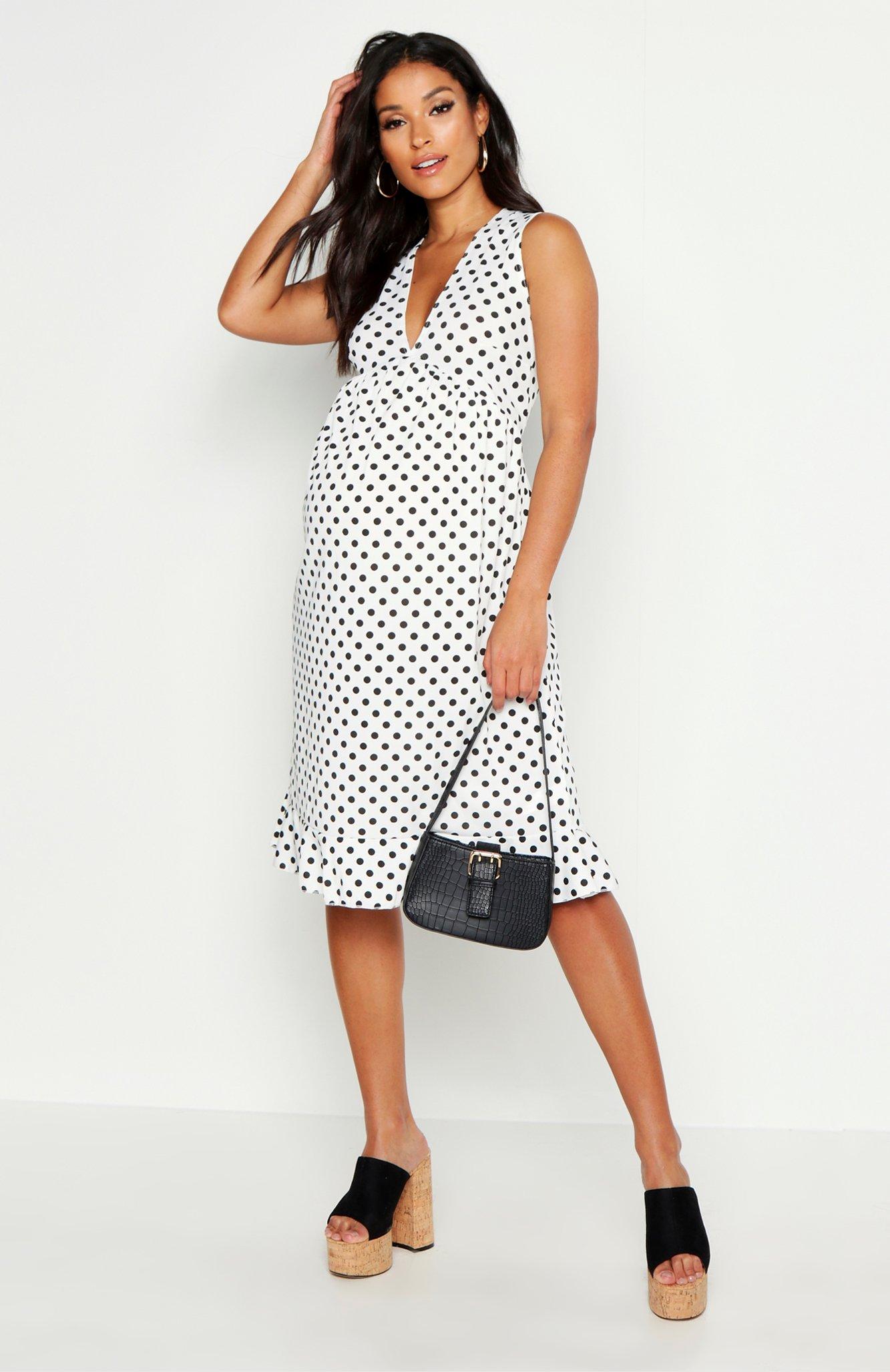 boohoo white maternity dress