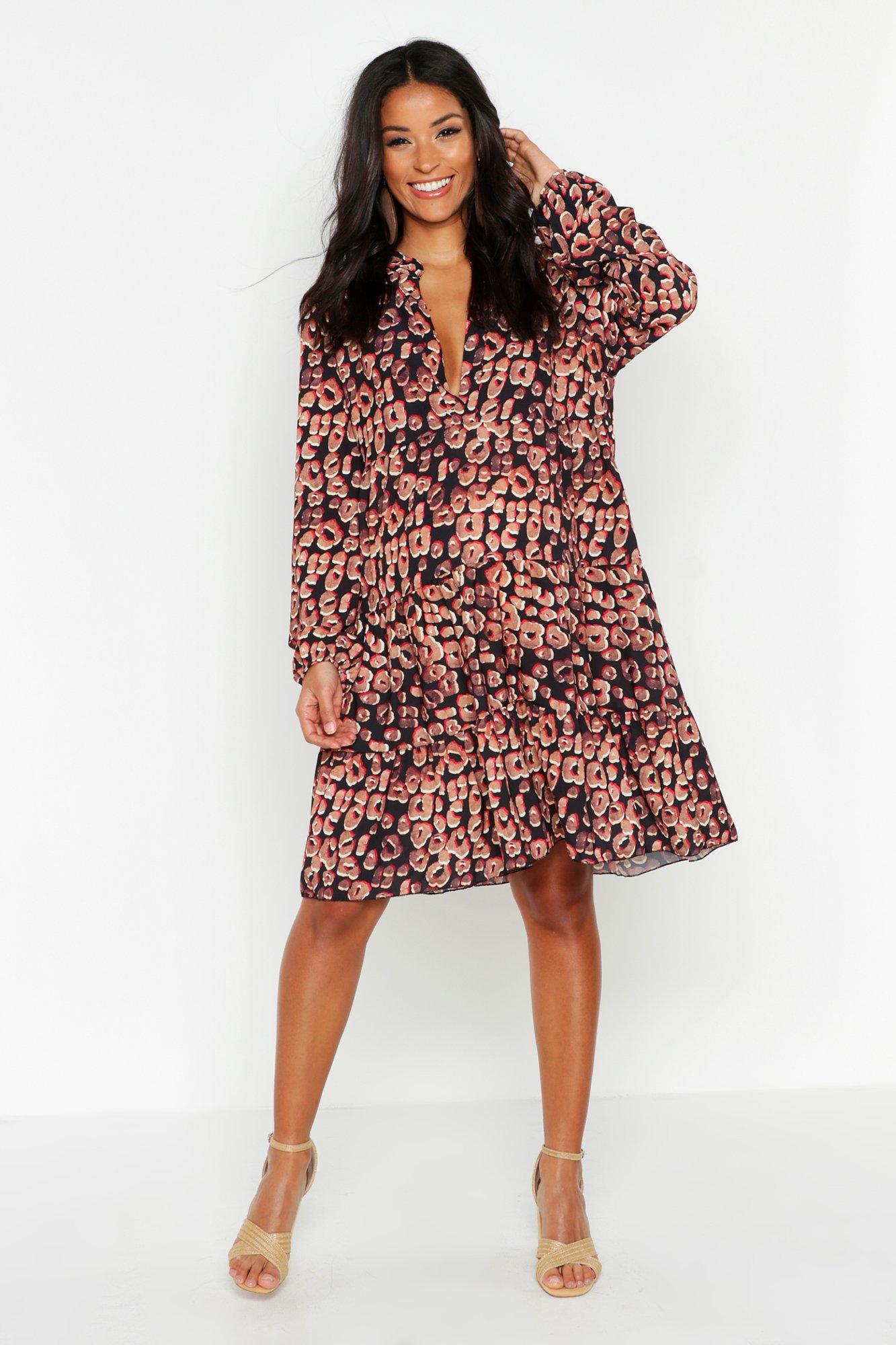 boohoo maternity leopard print dress