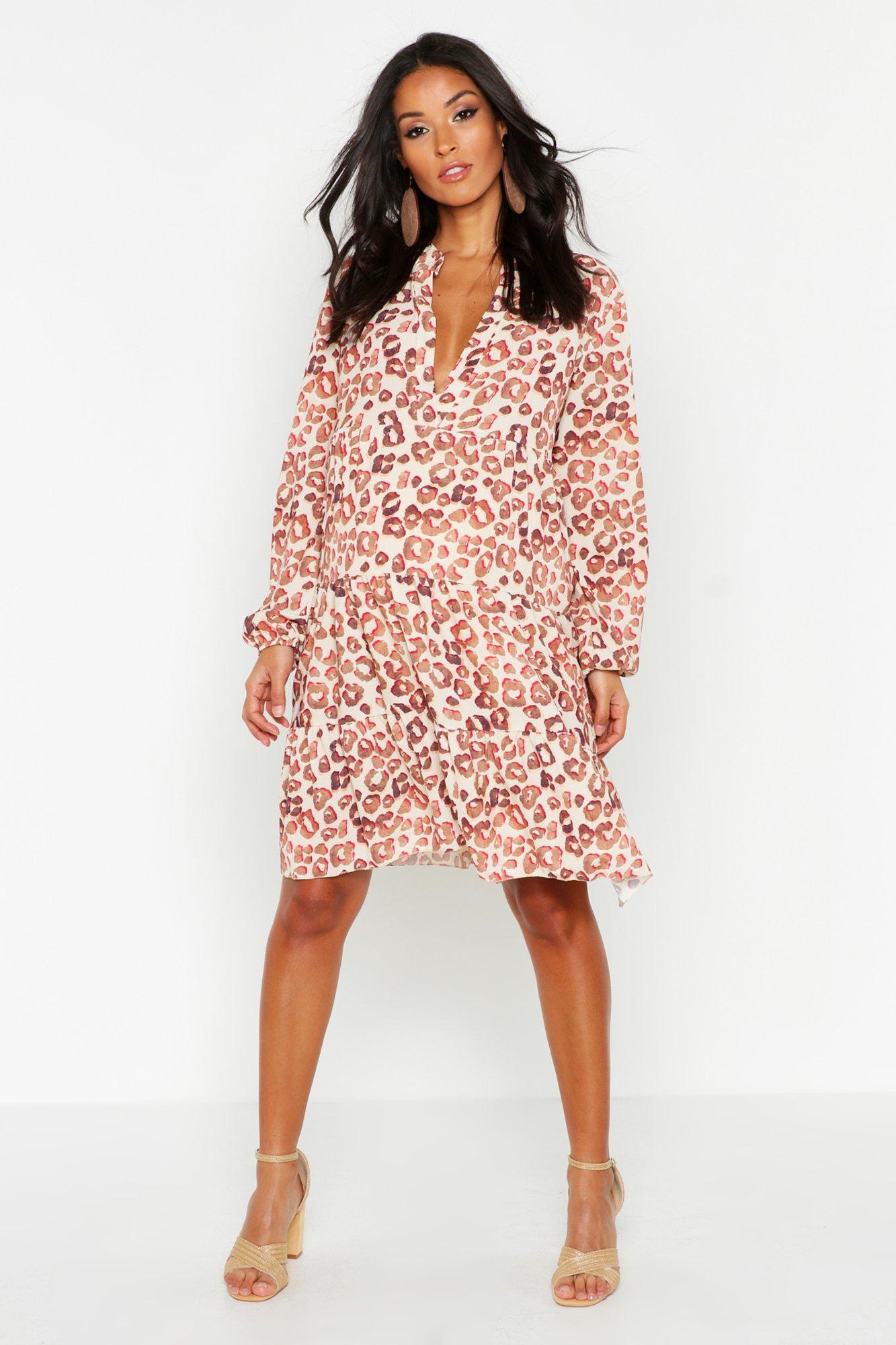 boohoo maternity leopard print dress