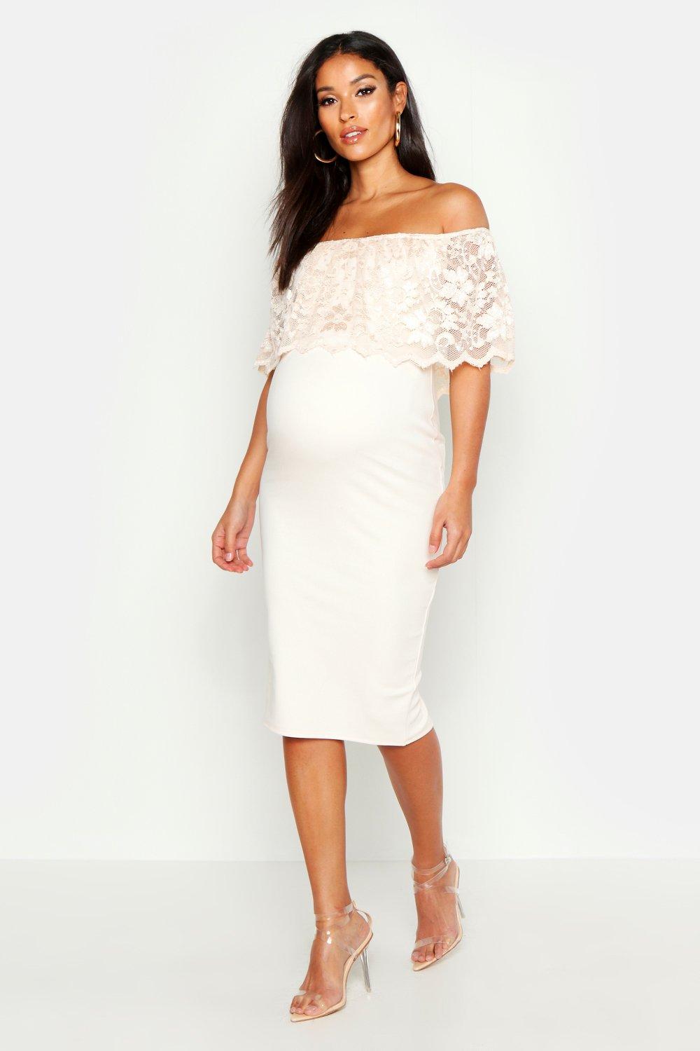 bardot lace bodycon dress