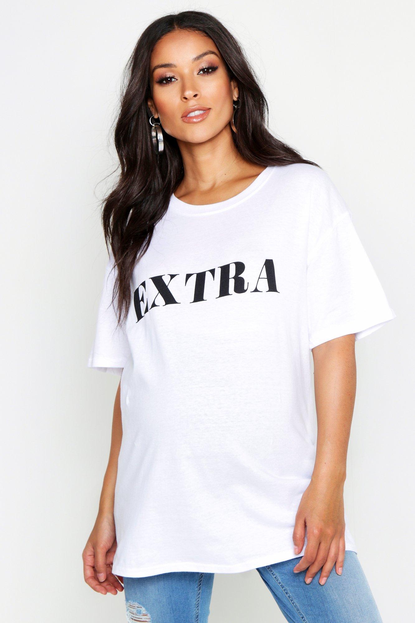 

Футболка для беременных с принтом-слоганом Extra, White
