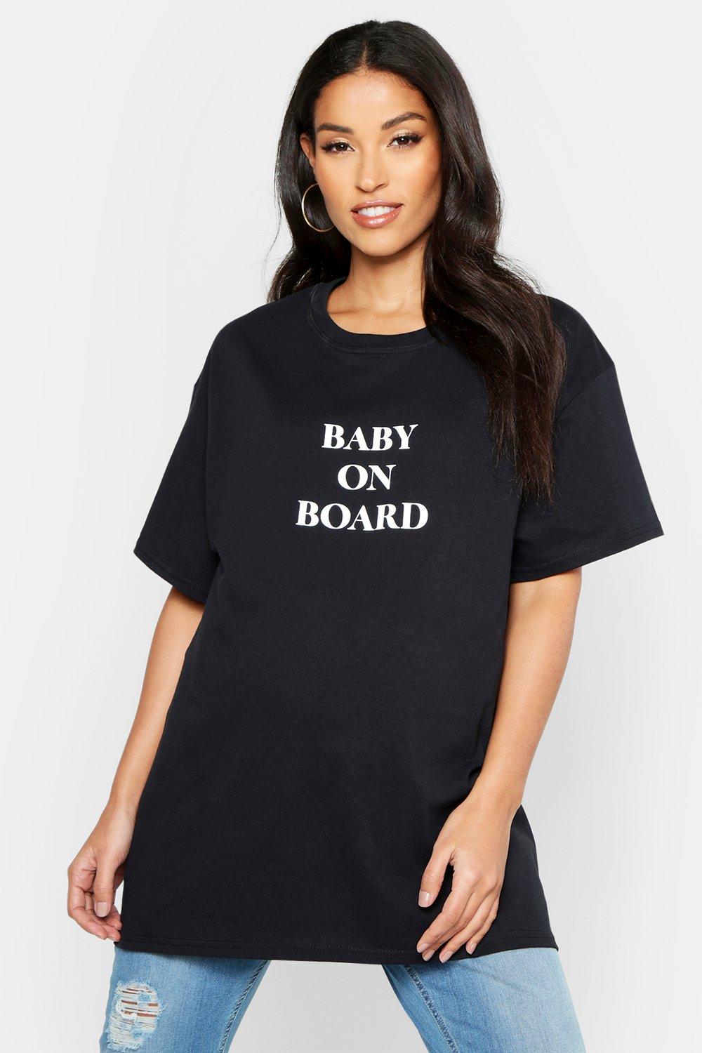 

Футболка со слоганом Baby on Board, Black