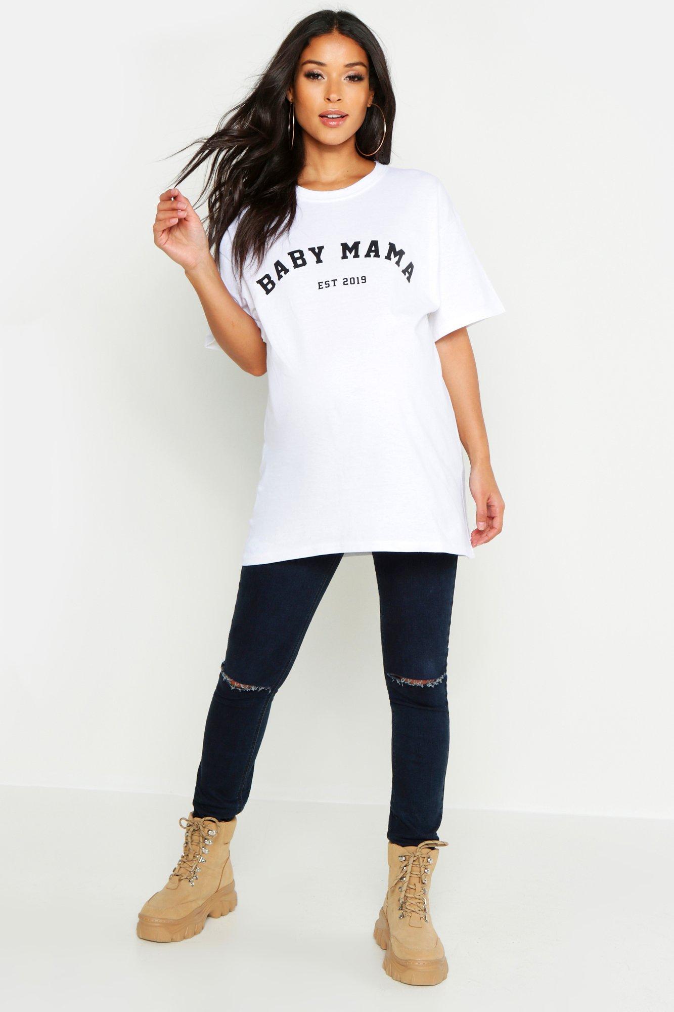 

Футболка со слоганом Mama Est 2019, White
