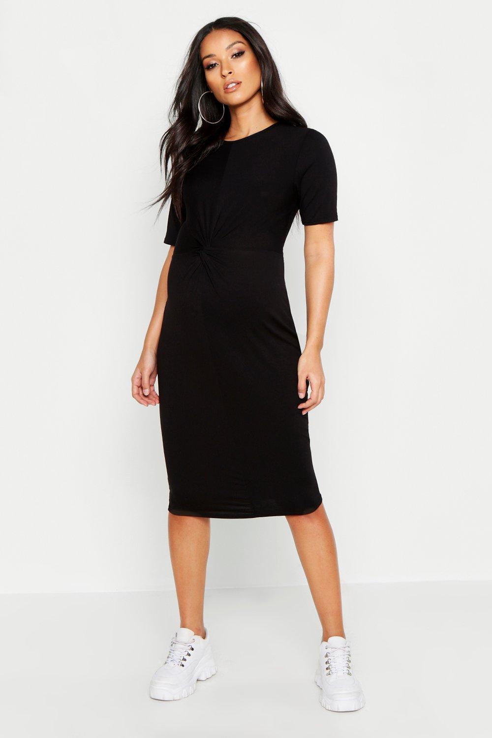 black tshirt midi dress