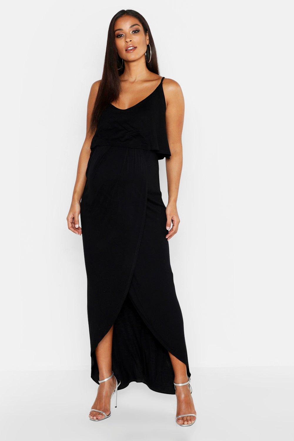 Maternity Strappy Wrap Front Maxi Dress