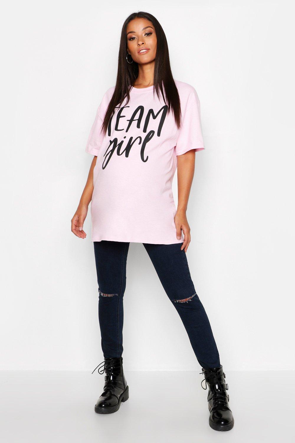 Maternity Gender Reveal Team Girl T Shirt Boohoo Uk