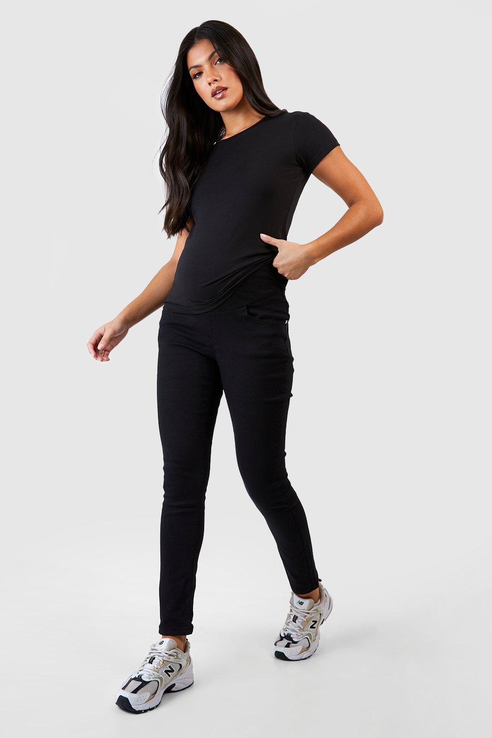 Boohoo Zwangerschap Super Stretch Skinny Jeans, Washed Black