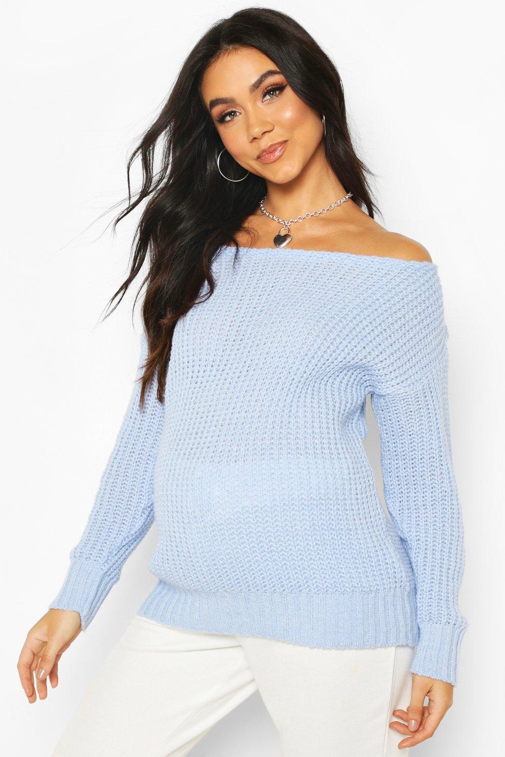 

Вязаный комбинезон с вырезом для беременных, Powder blue