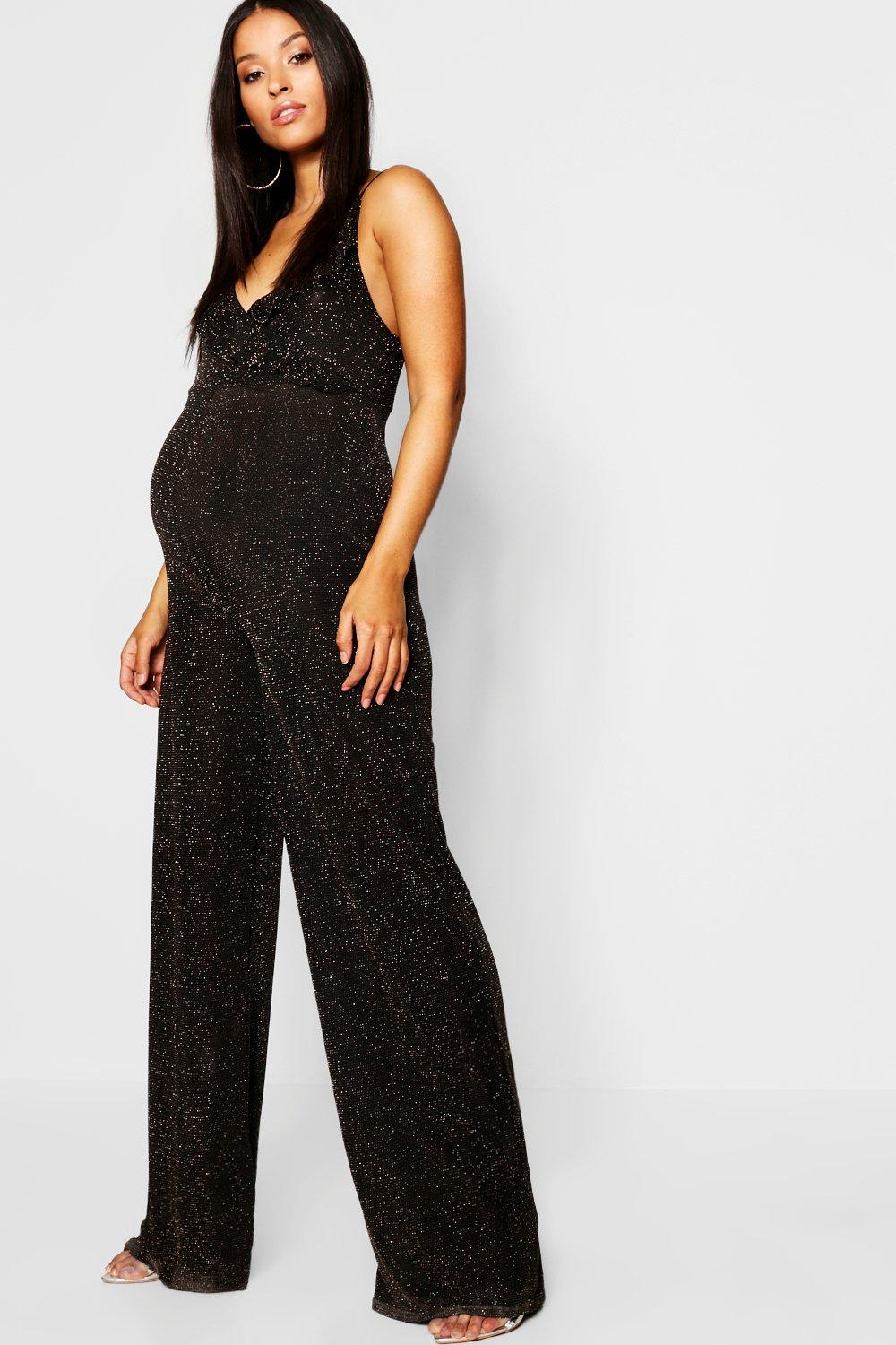 gold maternity jumpsuit