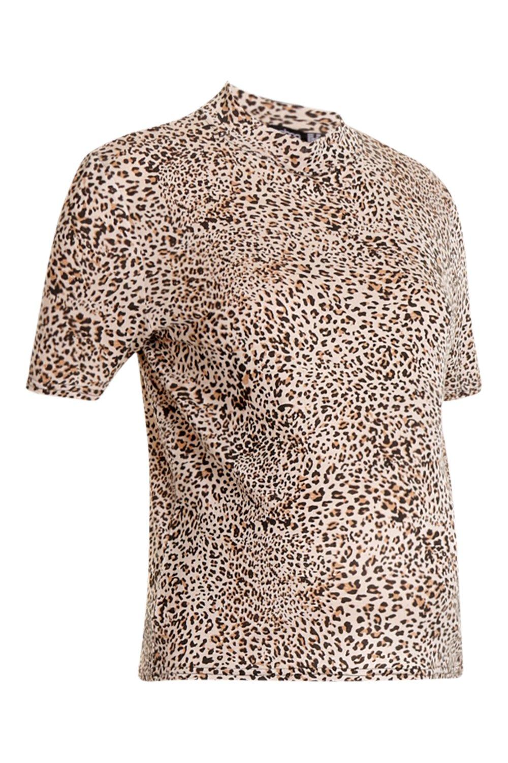 

Maternity Leopard High Neck Top, Brown