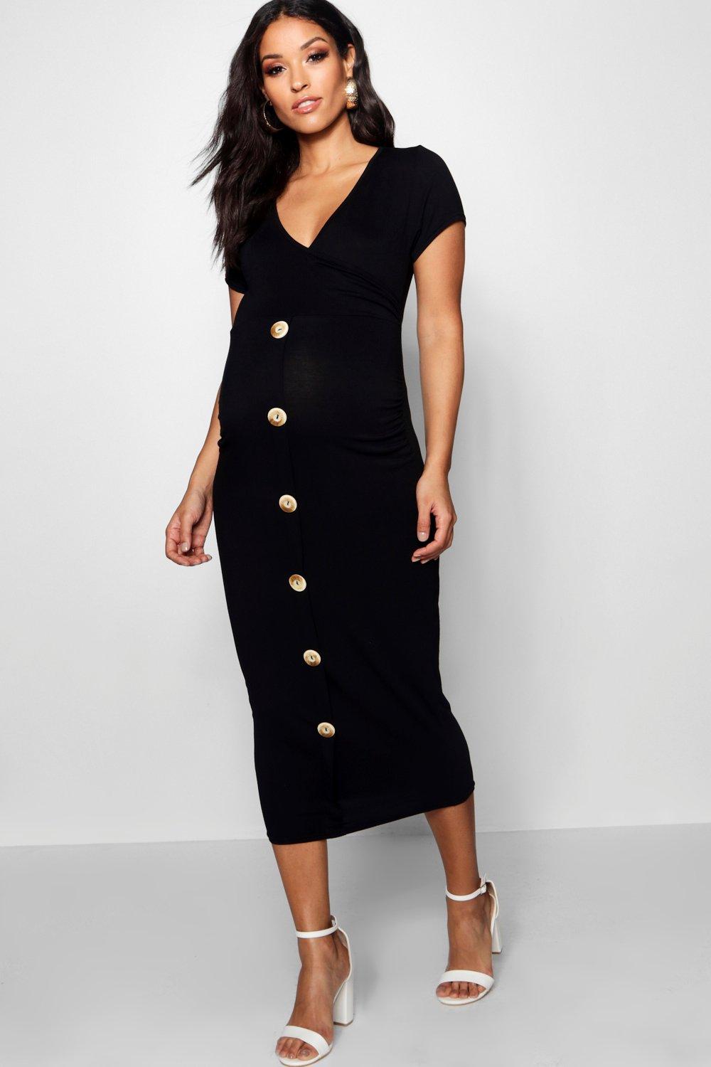 maternity wrap dress midi