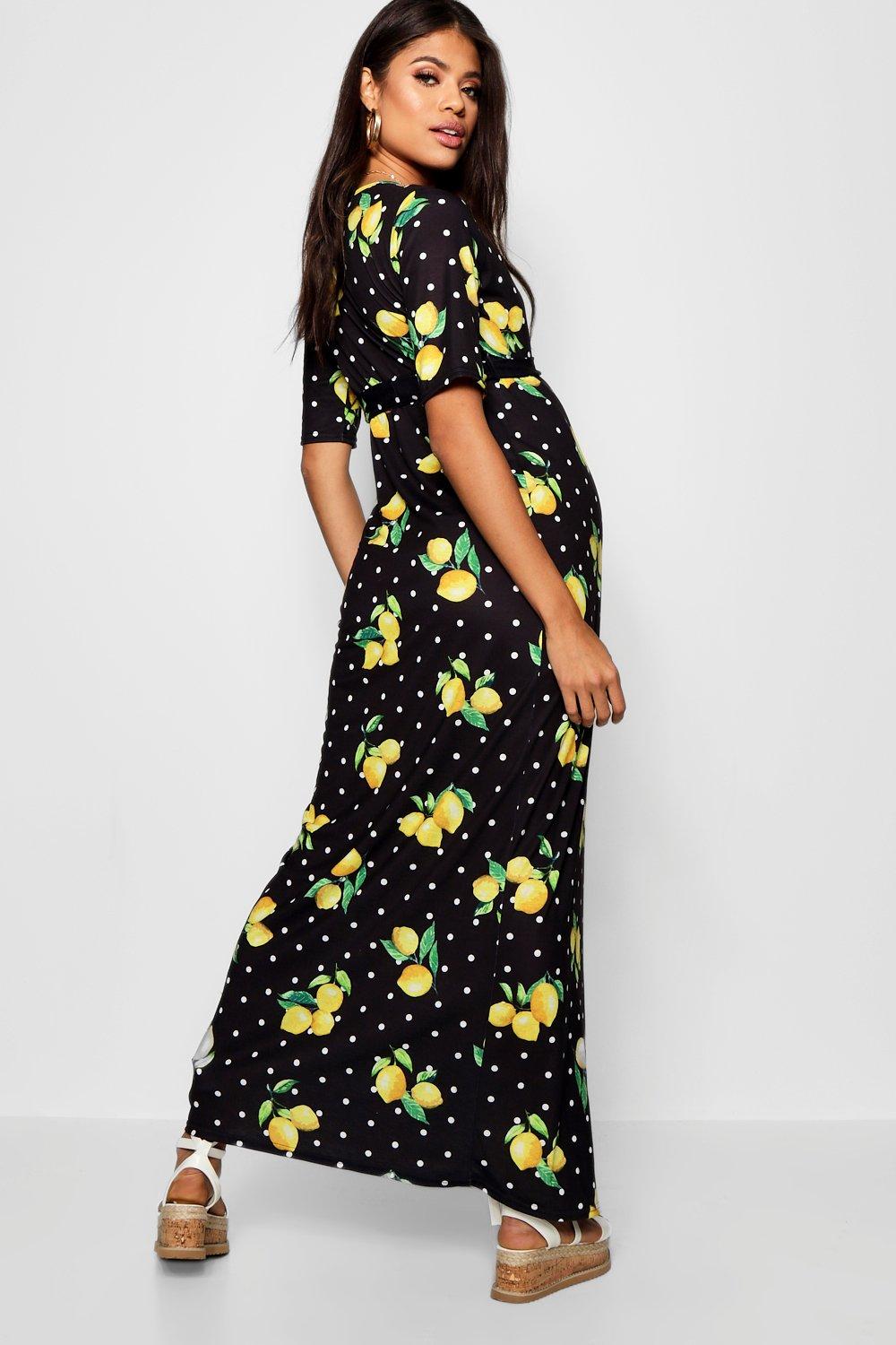 Lemon Print Wrap Dress on Sale, 57% OFF ...