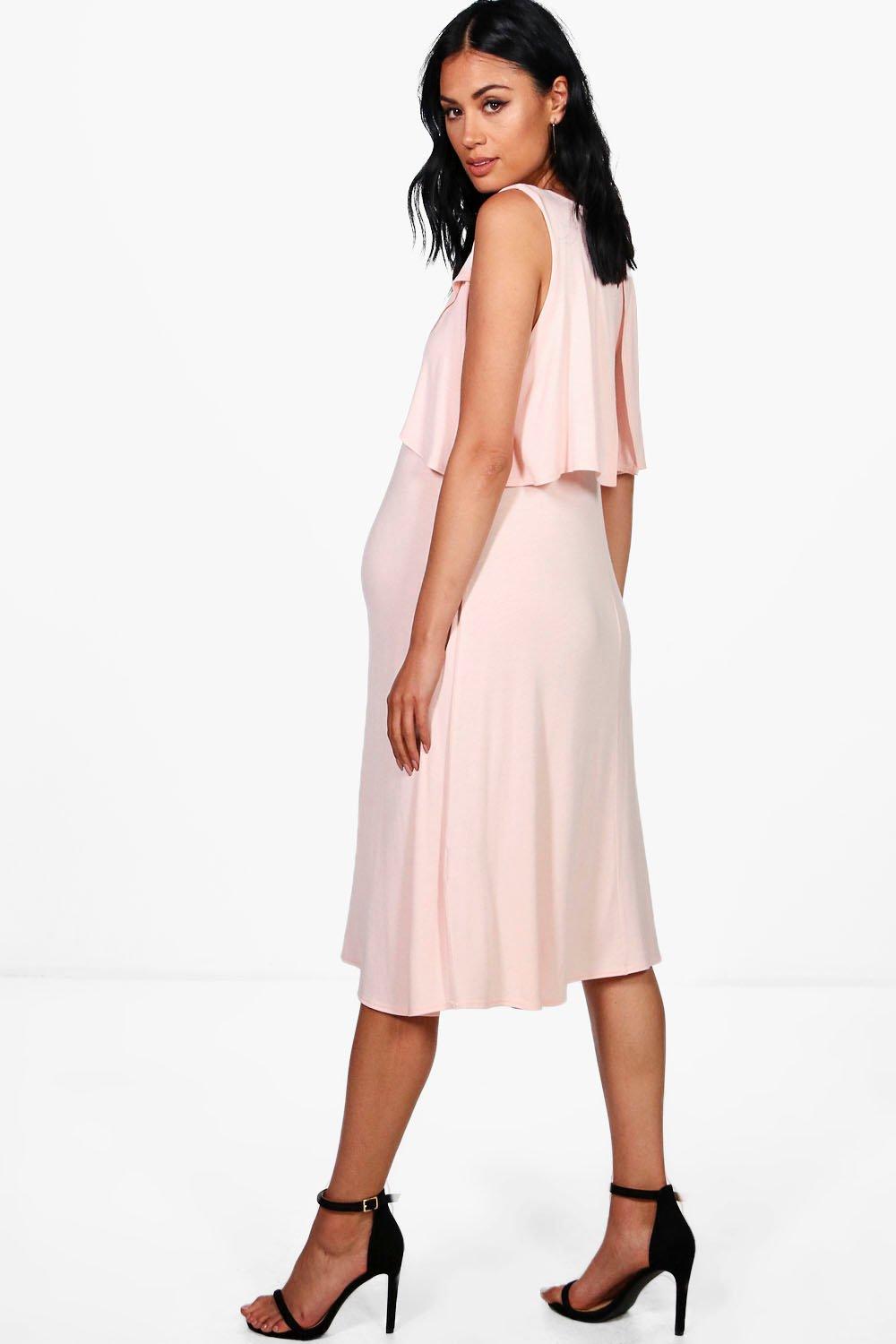 Emily Robe Midi De Mariage De Grossesse Cache Cœur Boohoo