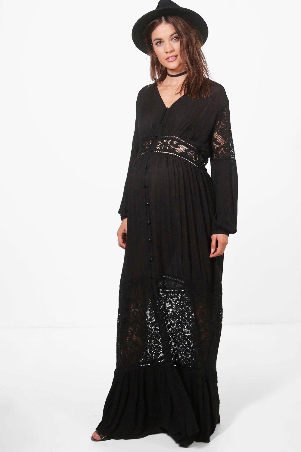 boho black maxi dress