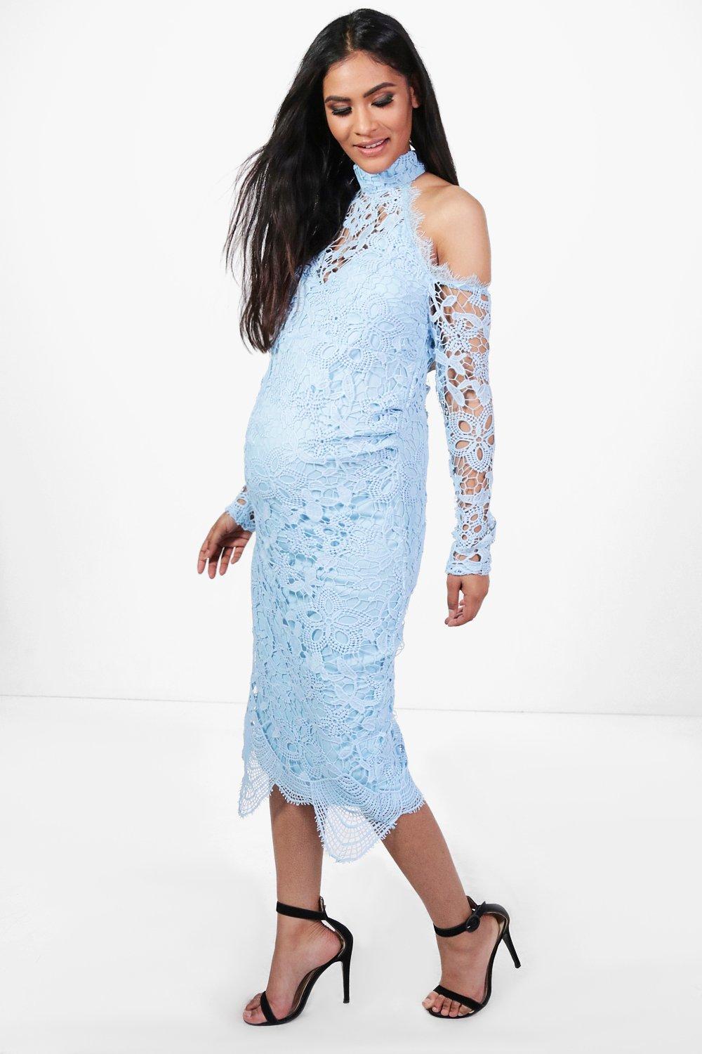 open shoulder midi dress