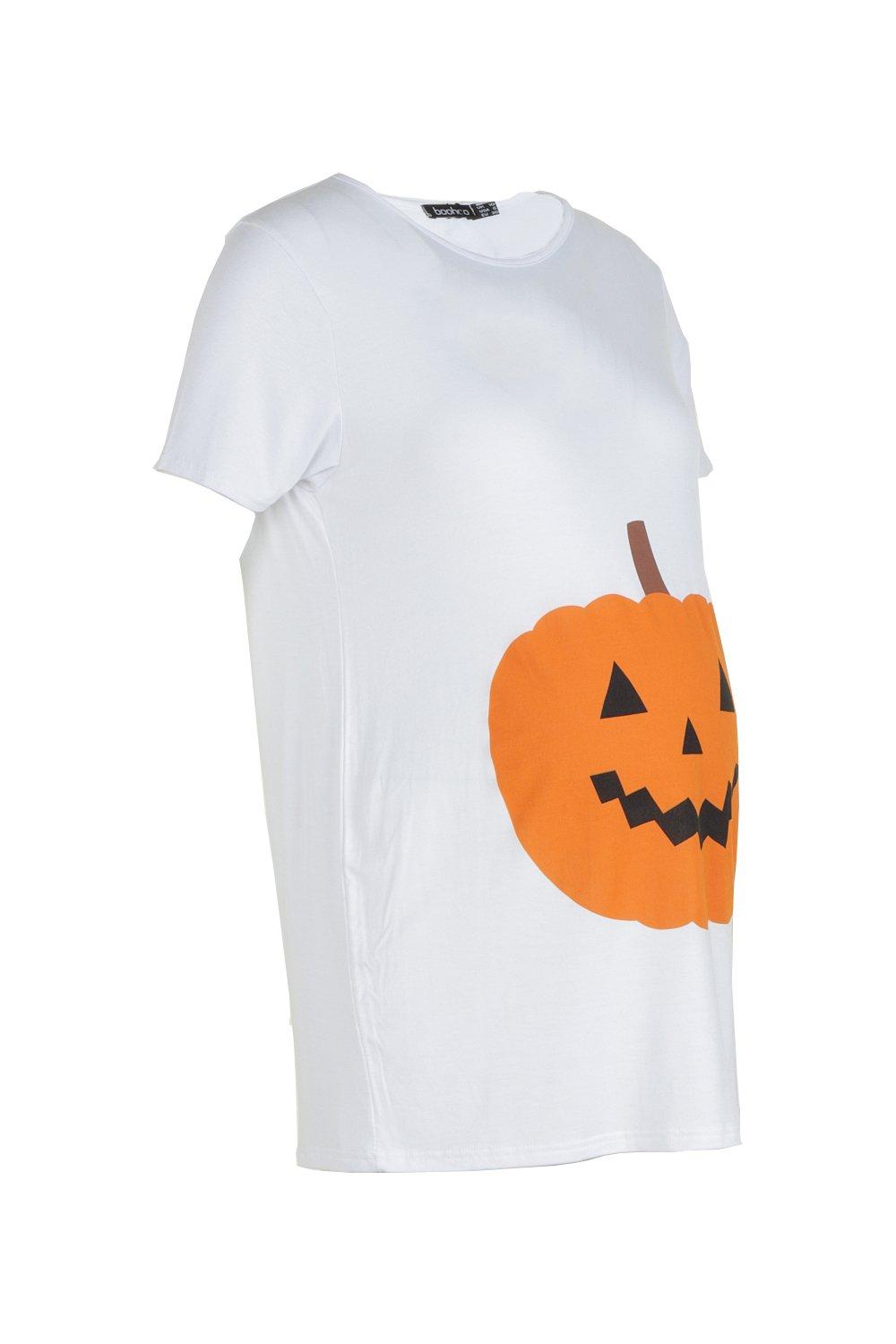 

Maternity Emily Pumpkin Printed Halloween Tee, Белый