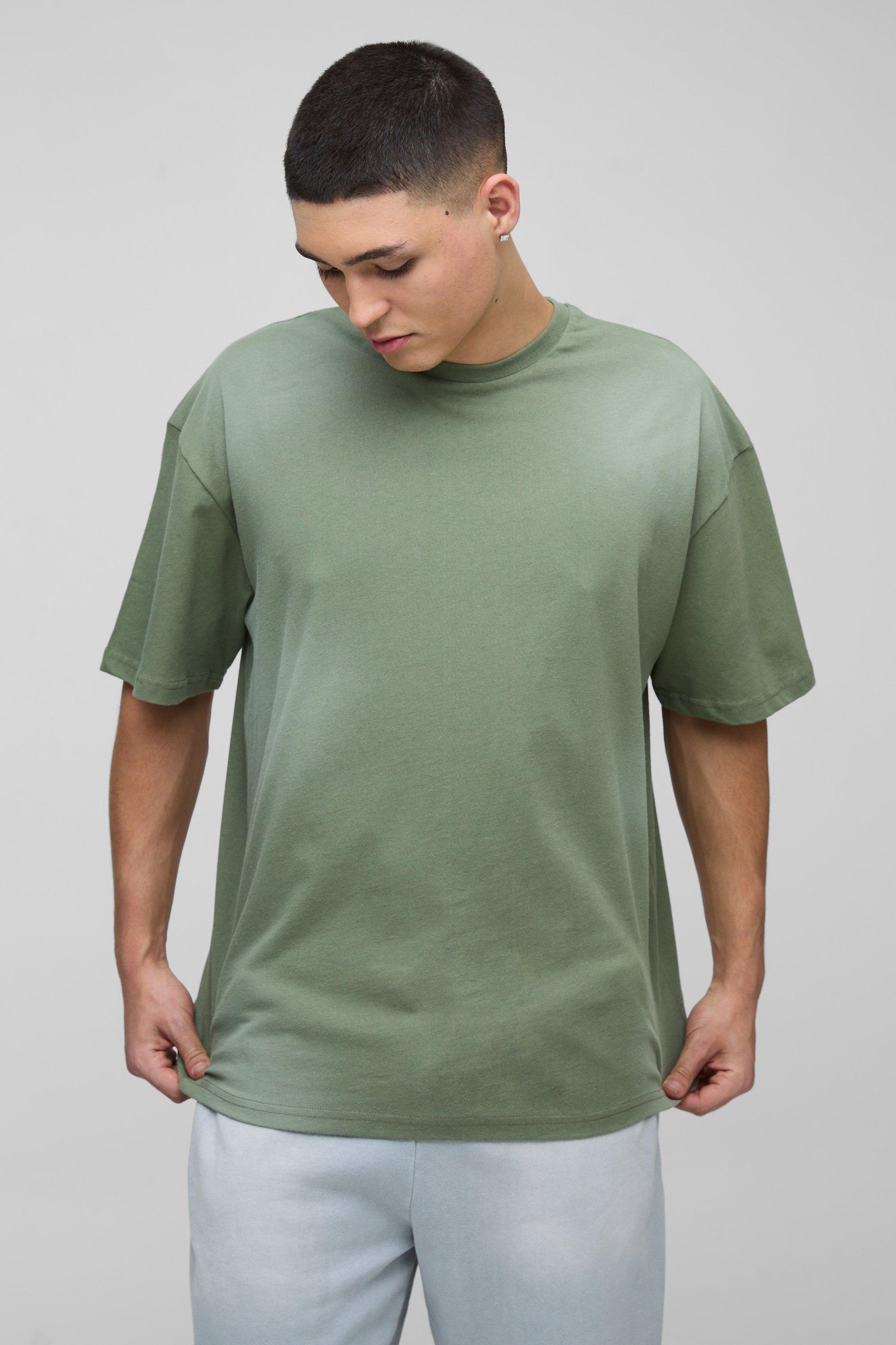 T-shirt oversize in lavaggio spray, Verde