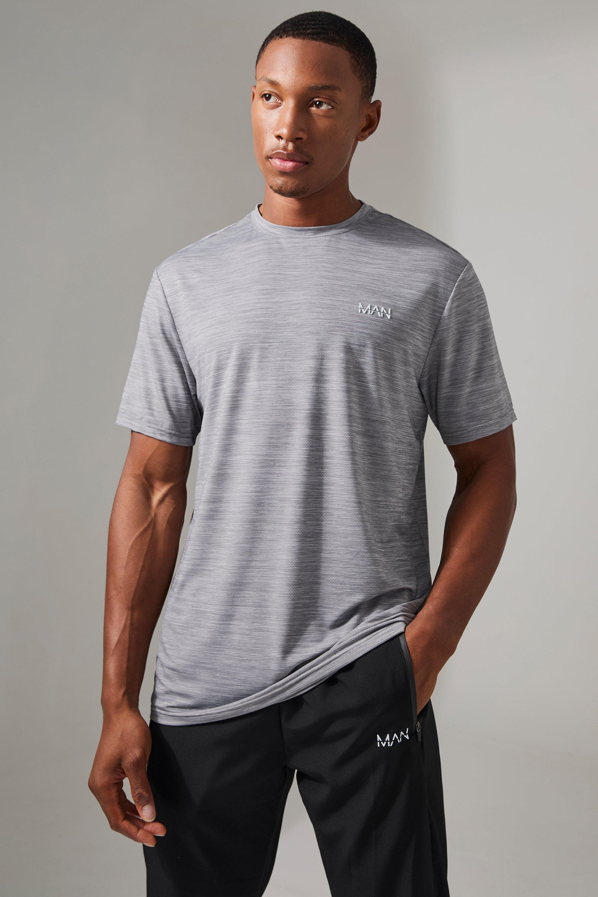 T-shirt Man Active traspirante in mélange, Grigio