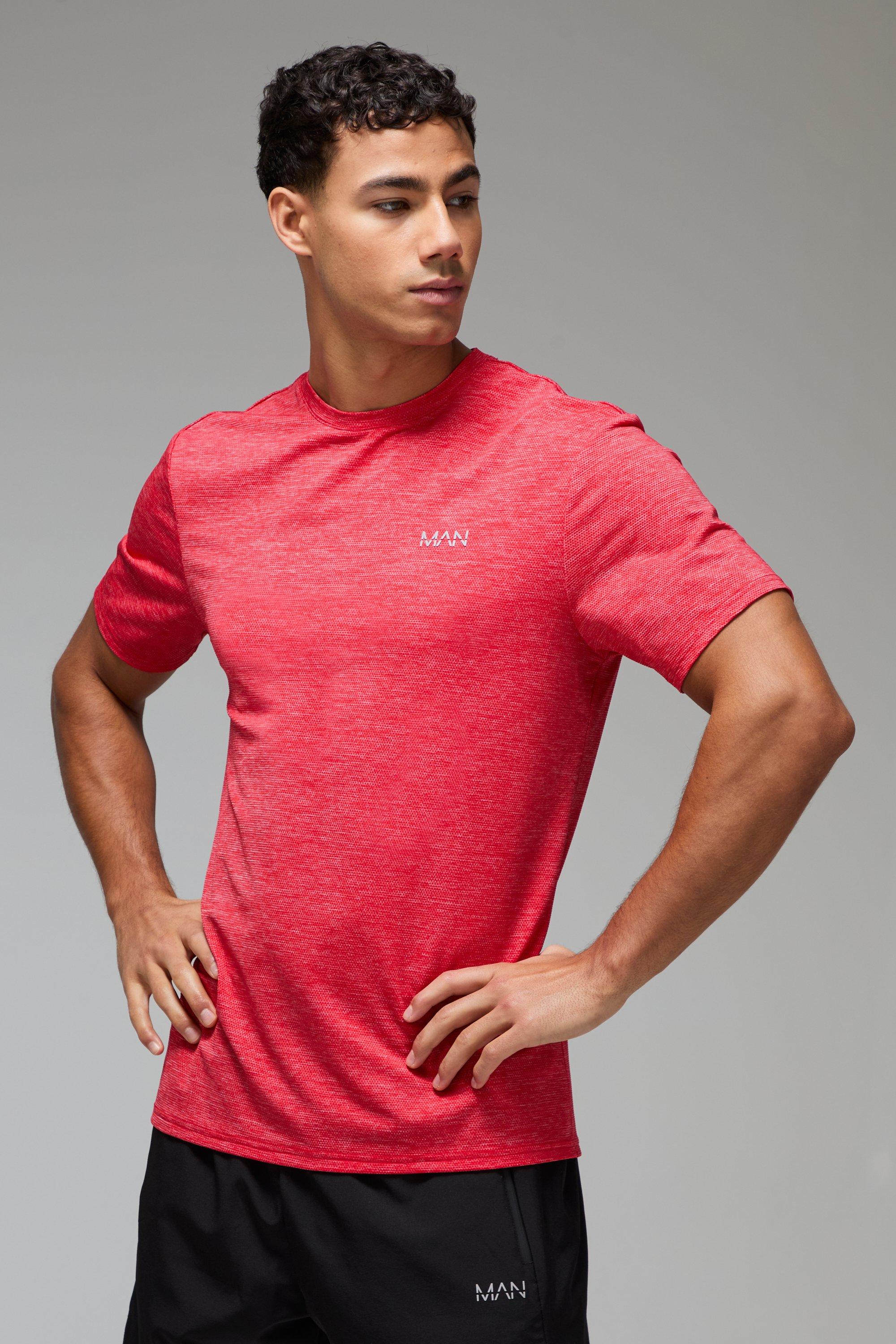 T-shirt Man Active traspirante in mélange, Rosso