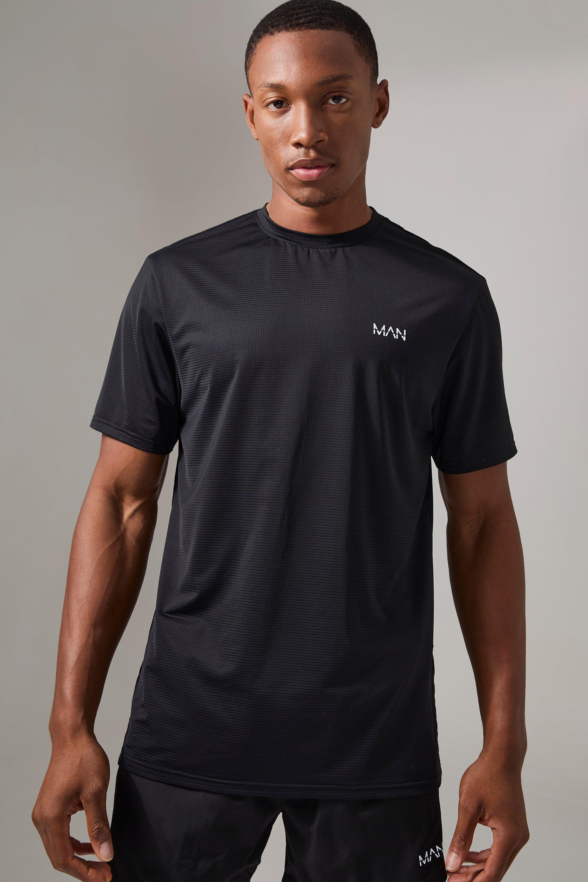 T-shirt Man Active con griglia, Nero