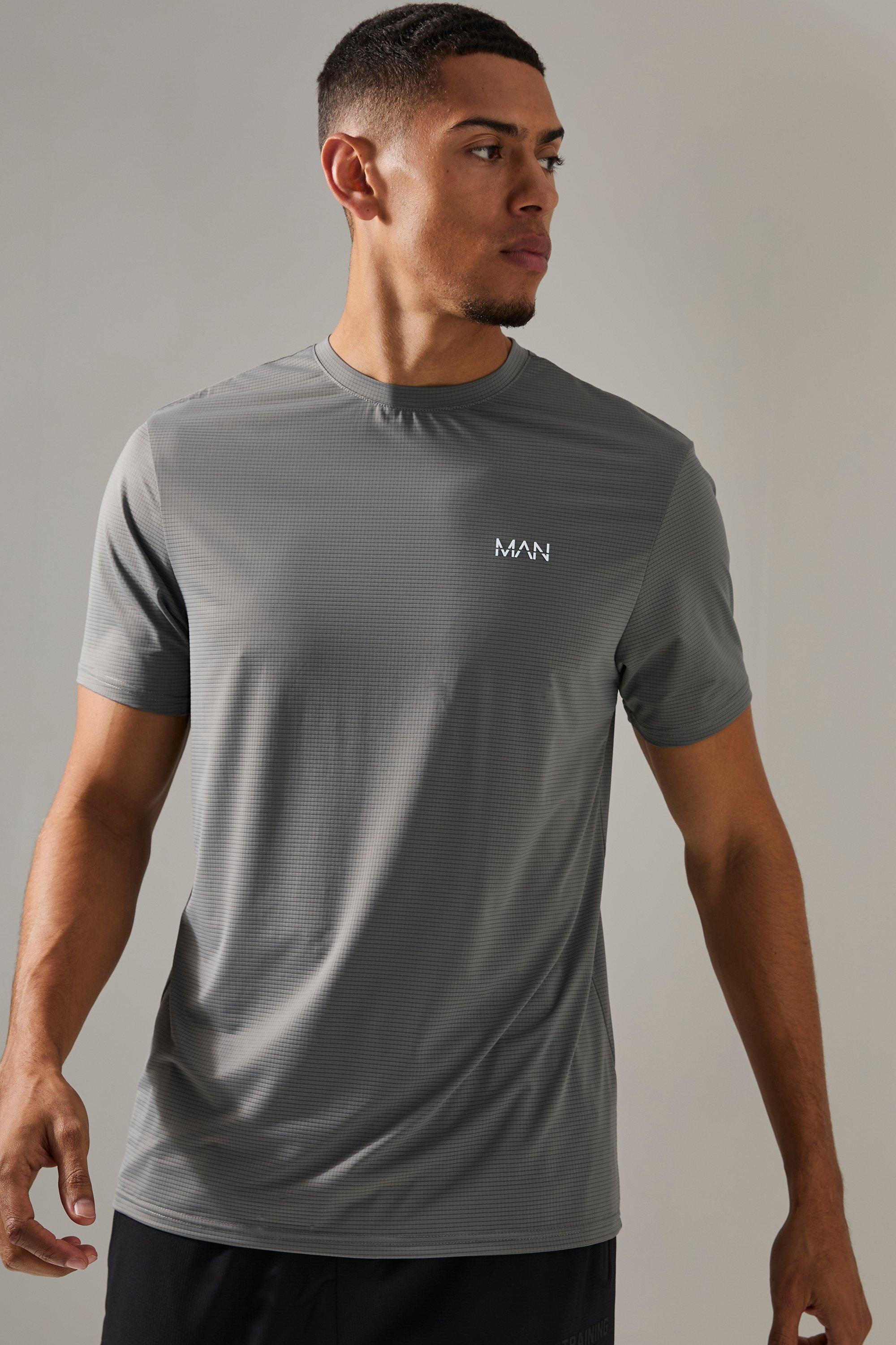 T-shirt Man Active con griglia, Grigio