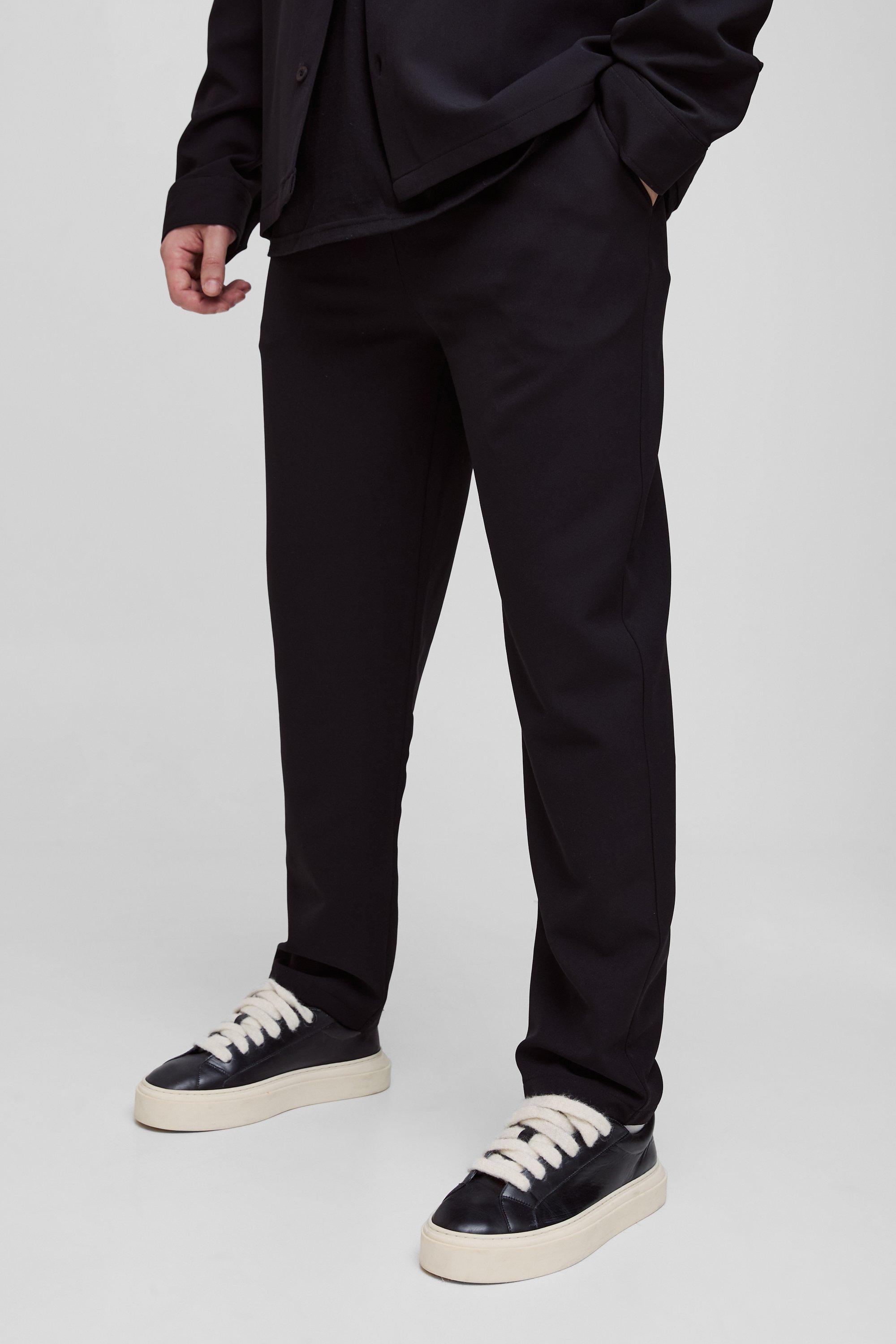 Boohoo Tall Geweven Toelopende Stretch Broek, Black