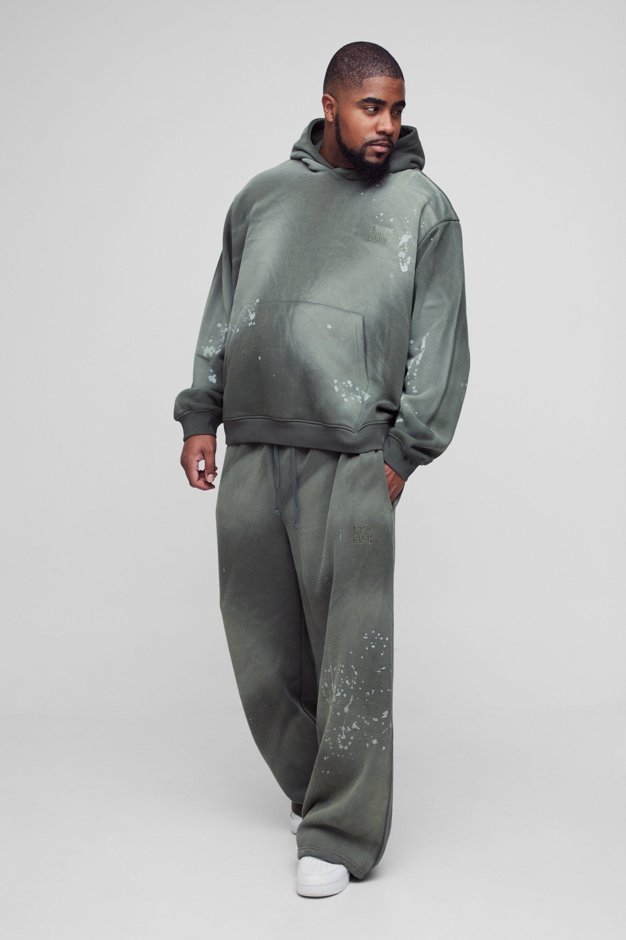 Tuta sportiva Plus Size oversize stile Boxer con ricami in lavaggio spray, Verde