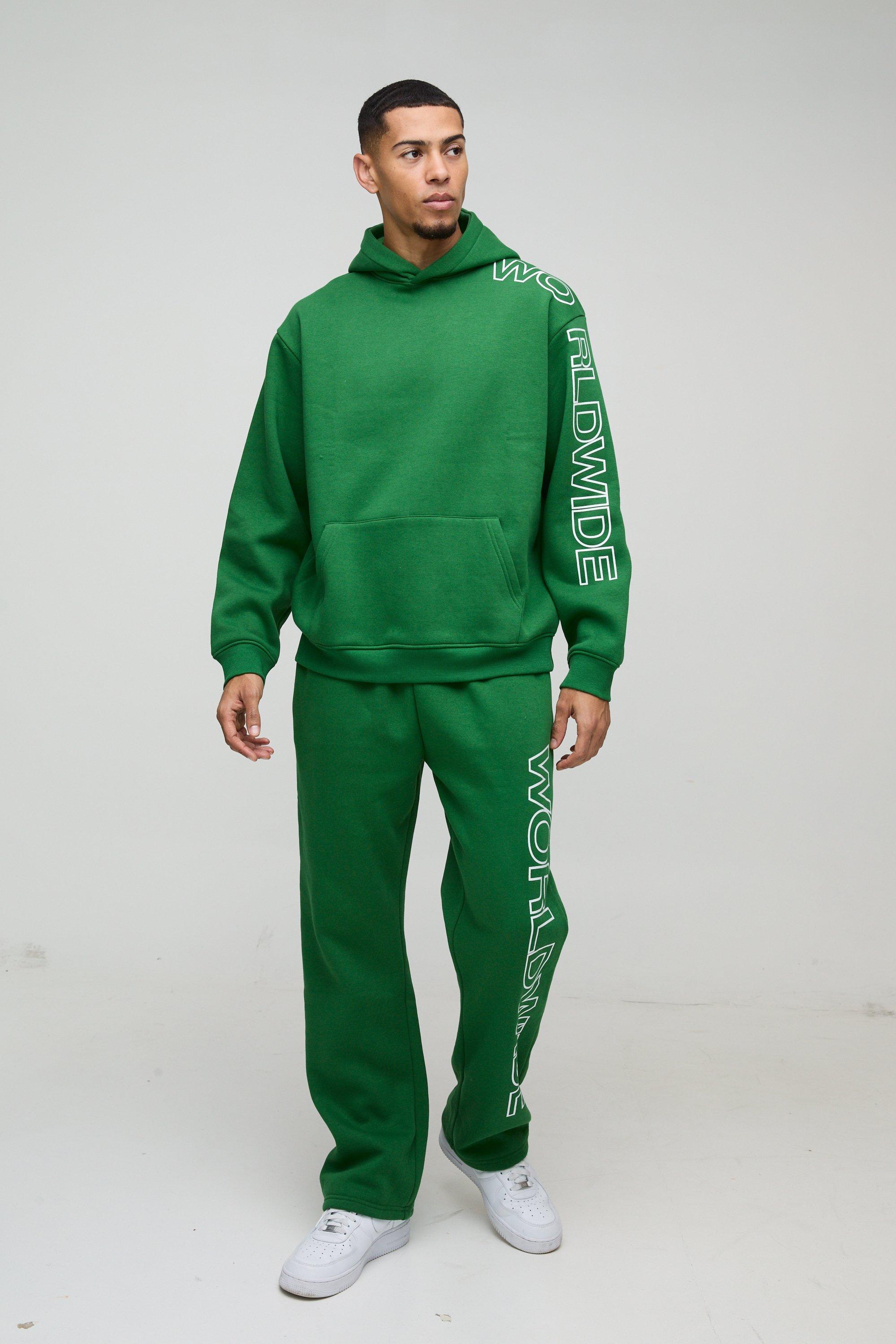Tuta sportiva oversize Worldwide con cappuccio, Verde