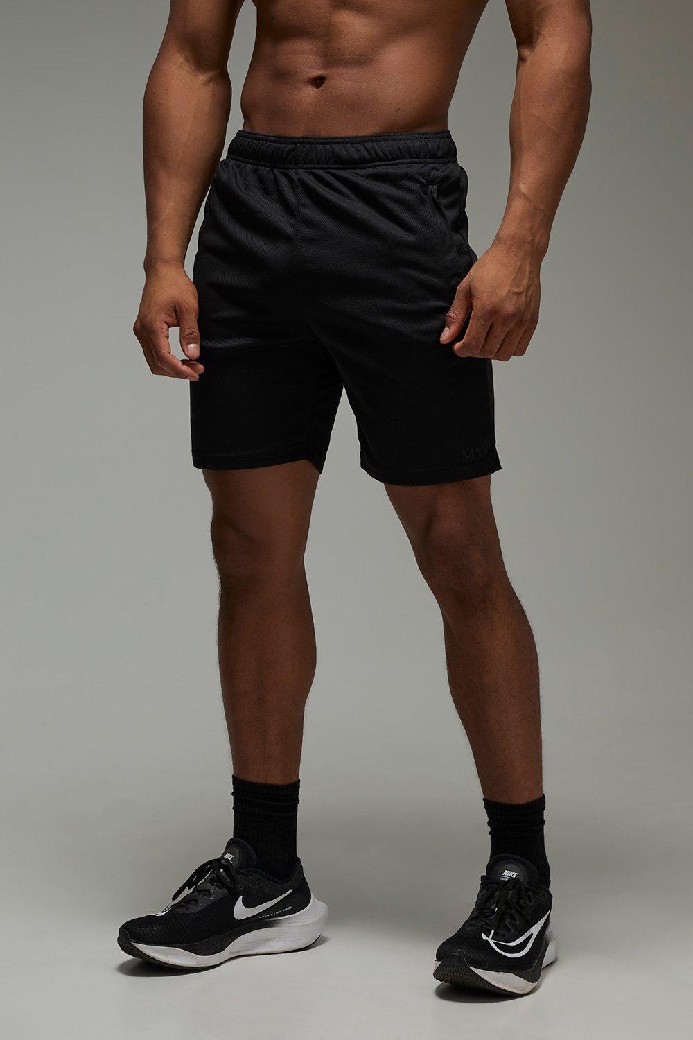 Man Active  Zip Pockets Stretch 7inch Gym Short