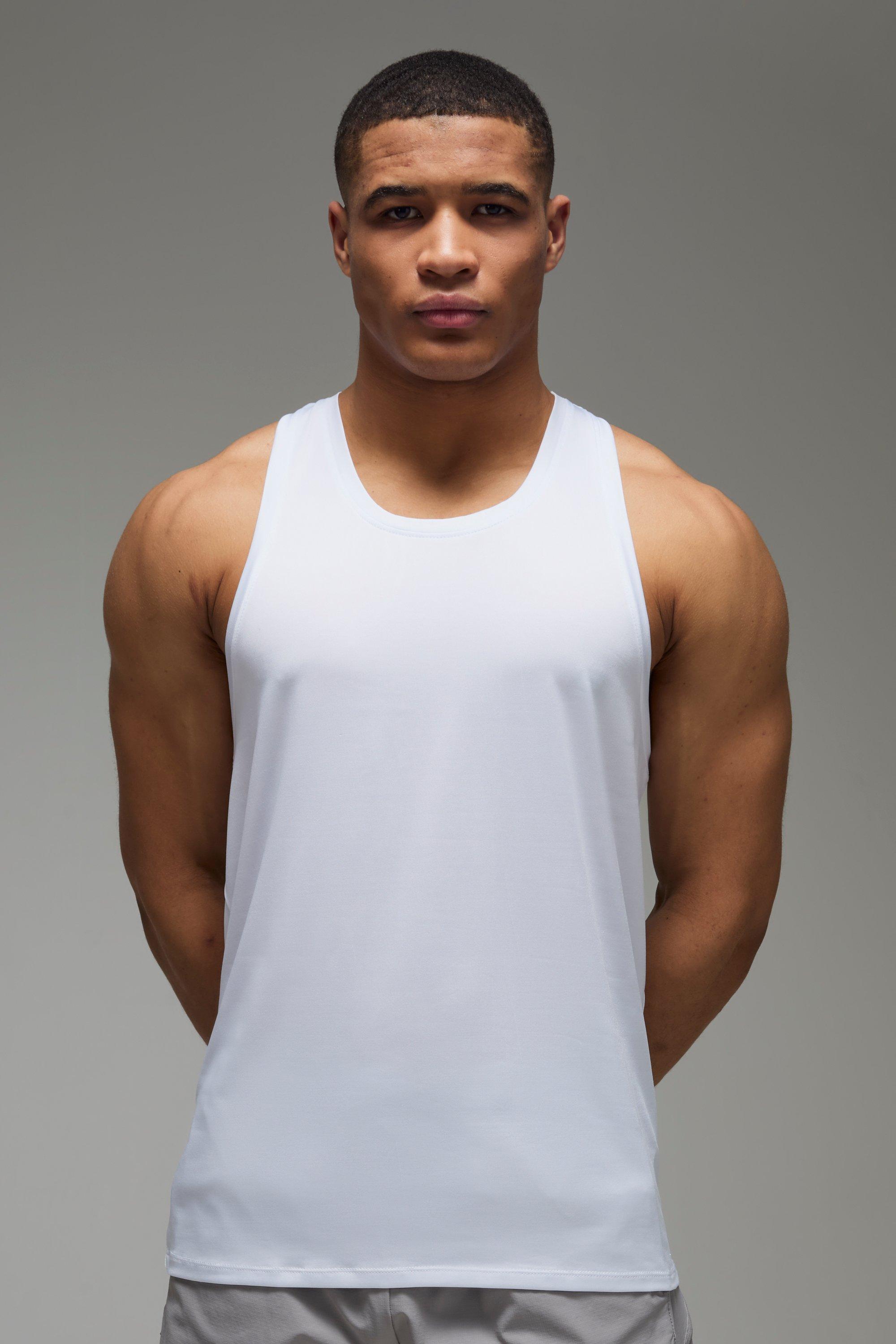Canotta da palestra leggera Man Active Essentials, Bianco
