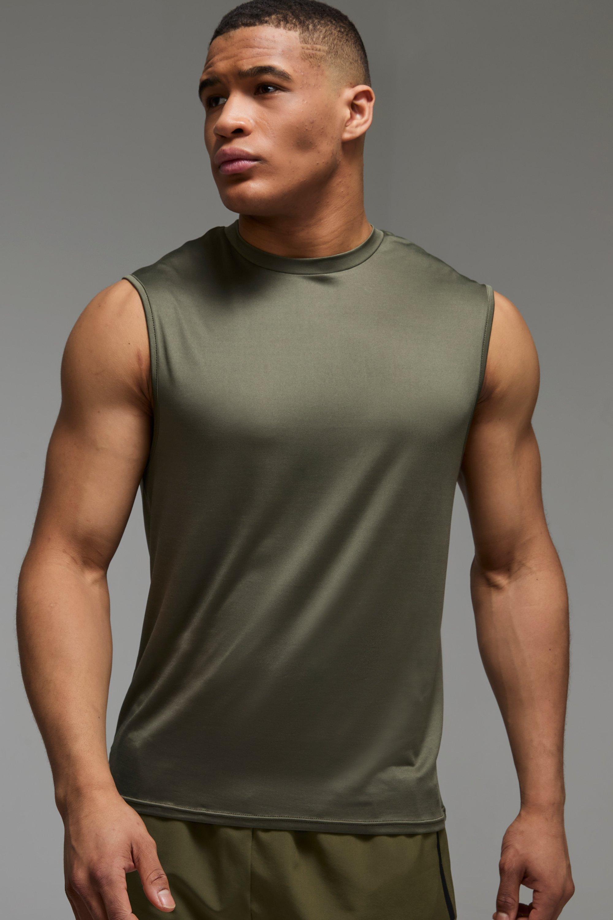 Mens Green Man Active Regular Lightweight Essentials Gym vest, Green