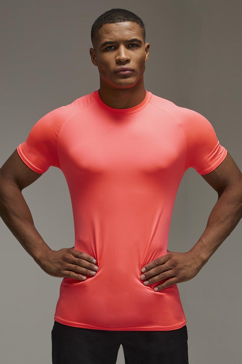 Image of T-shirt attillata leggera Man Active Essentials Gym con maniche raglan, Pink