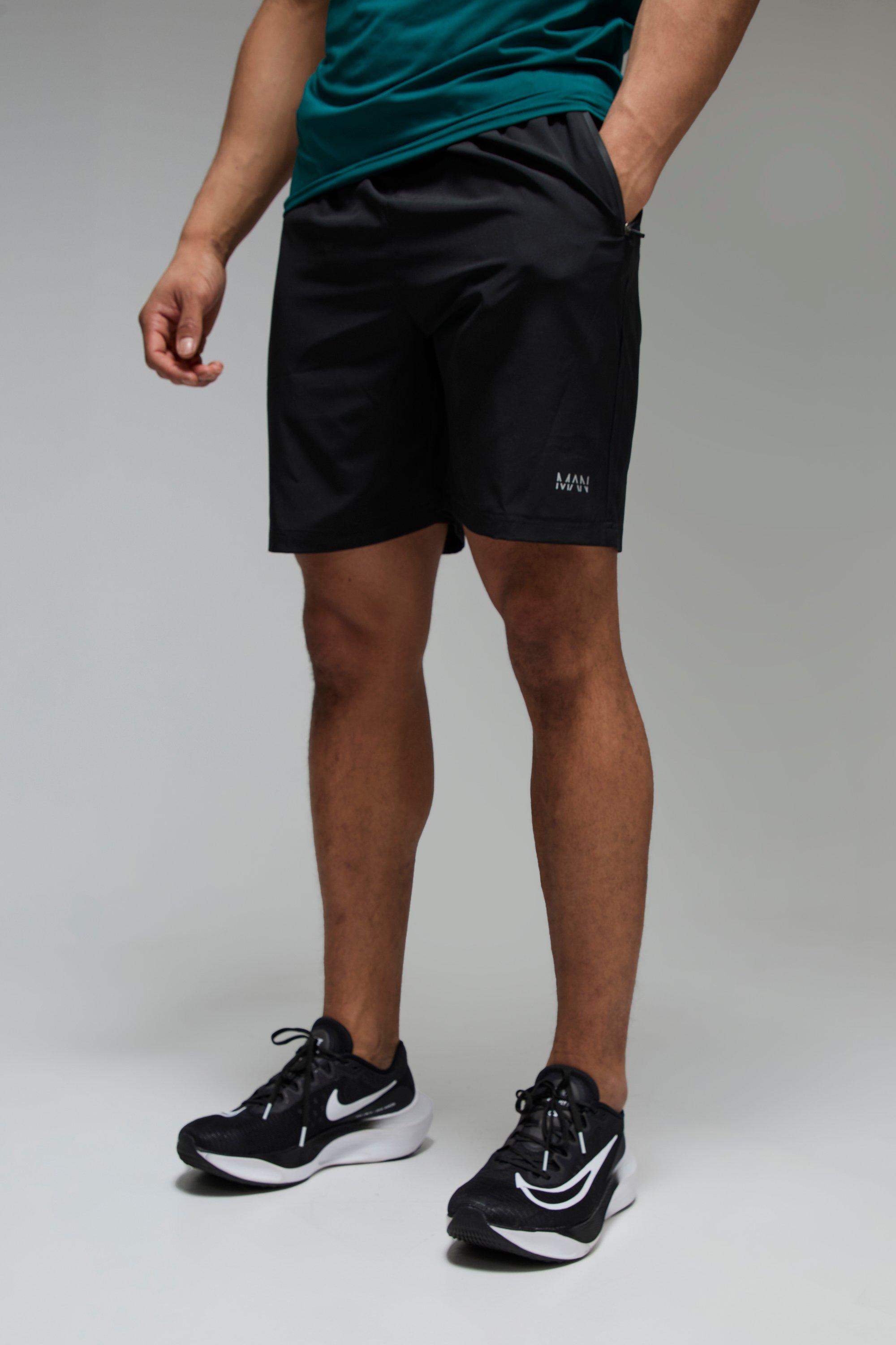 Pantaloncini Man Active in tessuto Stretch da 7 pollici, Nero