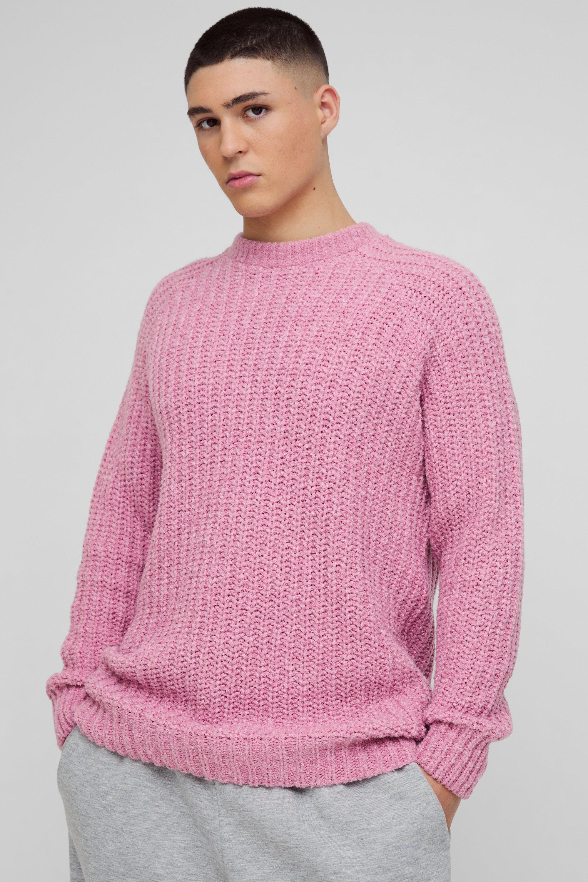 Maglione oversize in maglia in bouclé con spalle scese e dettagli raglan, Azzurro