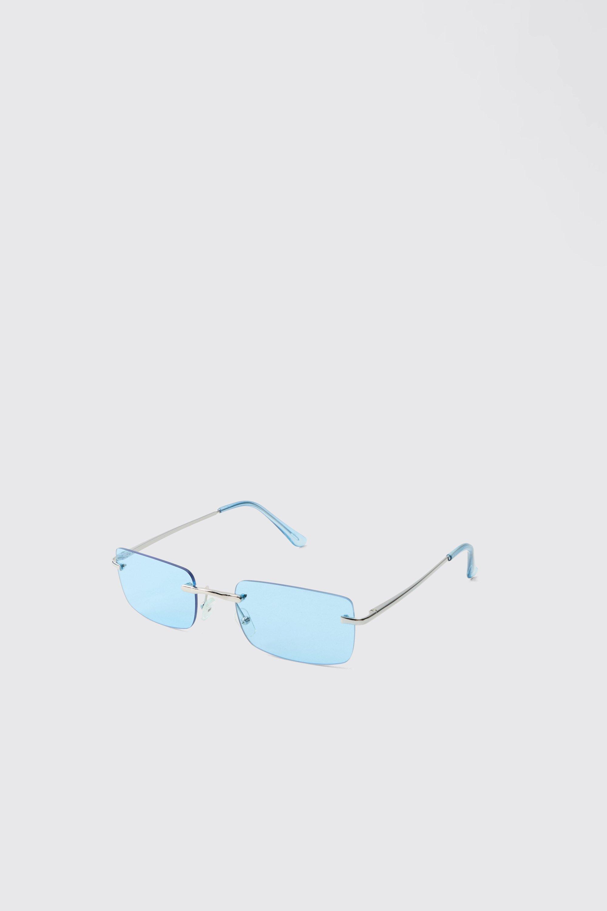 Mens Bhm Rimless Sunglasses In Blue, Blue