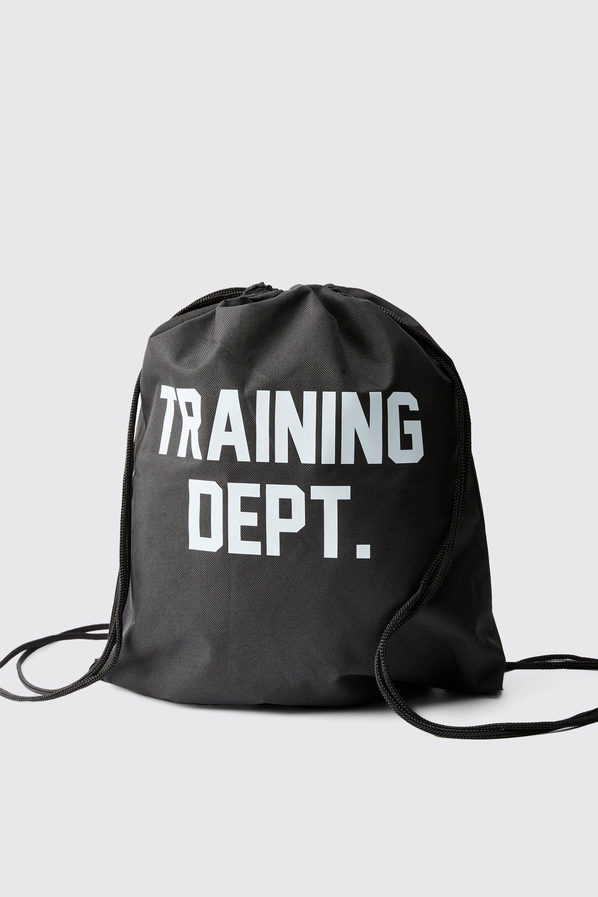 Mens Black Training Dept Drawstring Gym Bag, Black