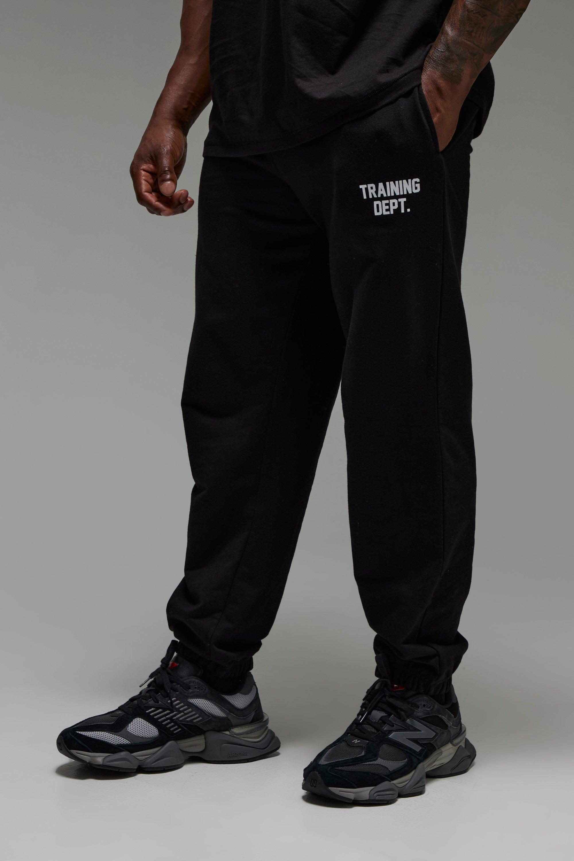 Mens Black Man Active Training Dept Oversized Jogger, Black
