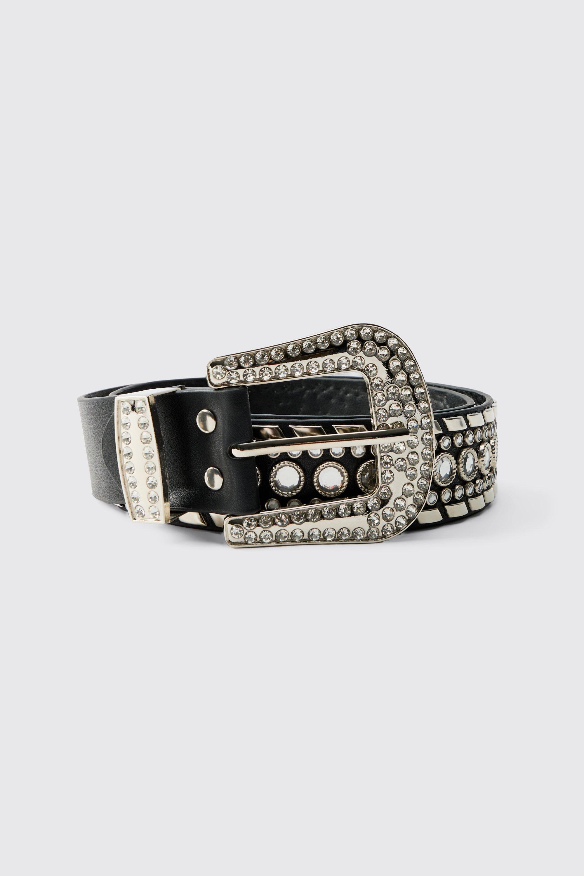 Mens Black Western Belt With Large Studs, Black